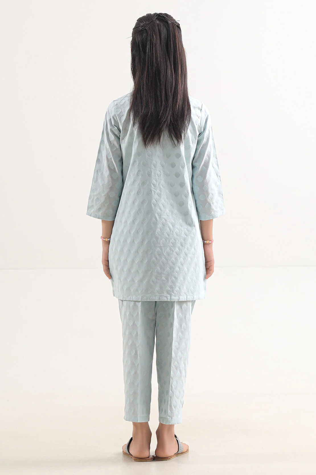 Stitched Cotton Jacquard Shirt For Kids - Image 4