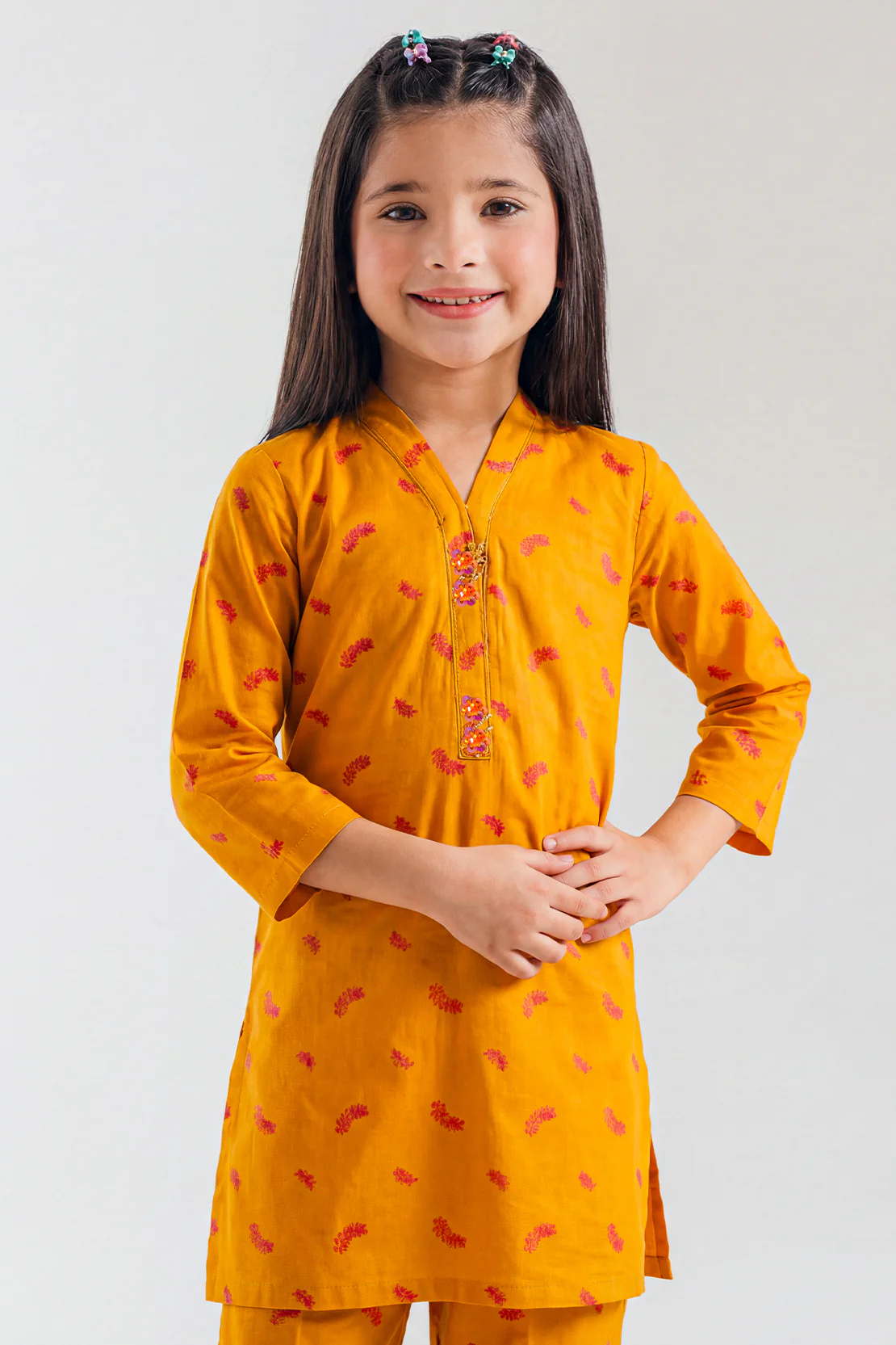 Stitched Cotton jacquard Shirt For Kids - Image 2
