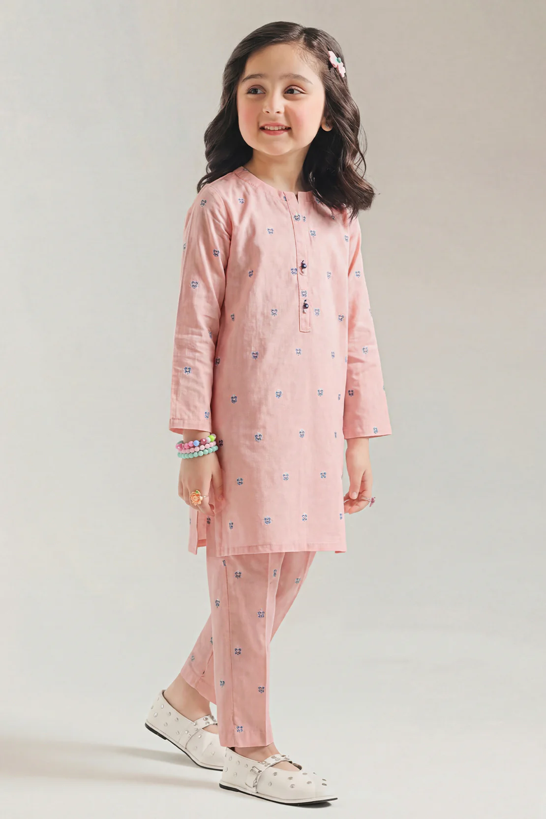 Stitched Cotton Jacquard Shirt For Kids - Image 4