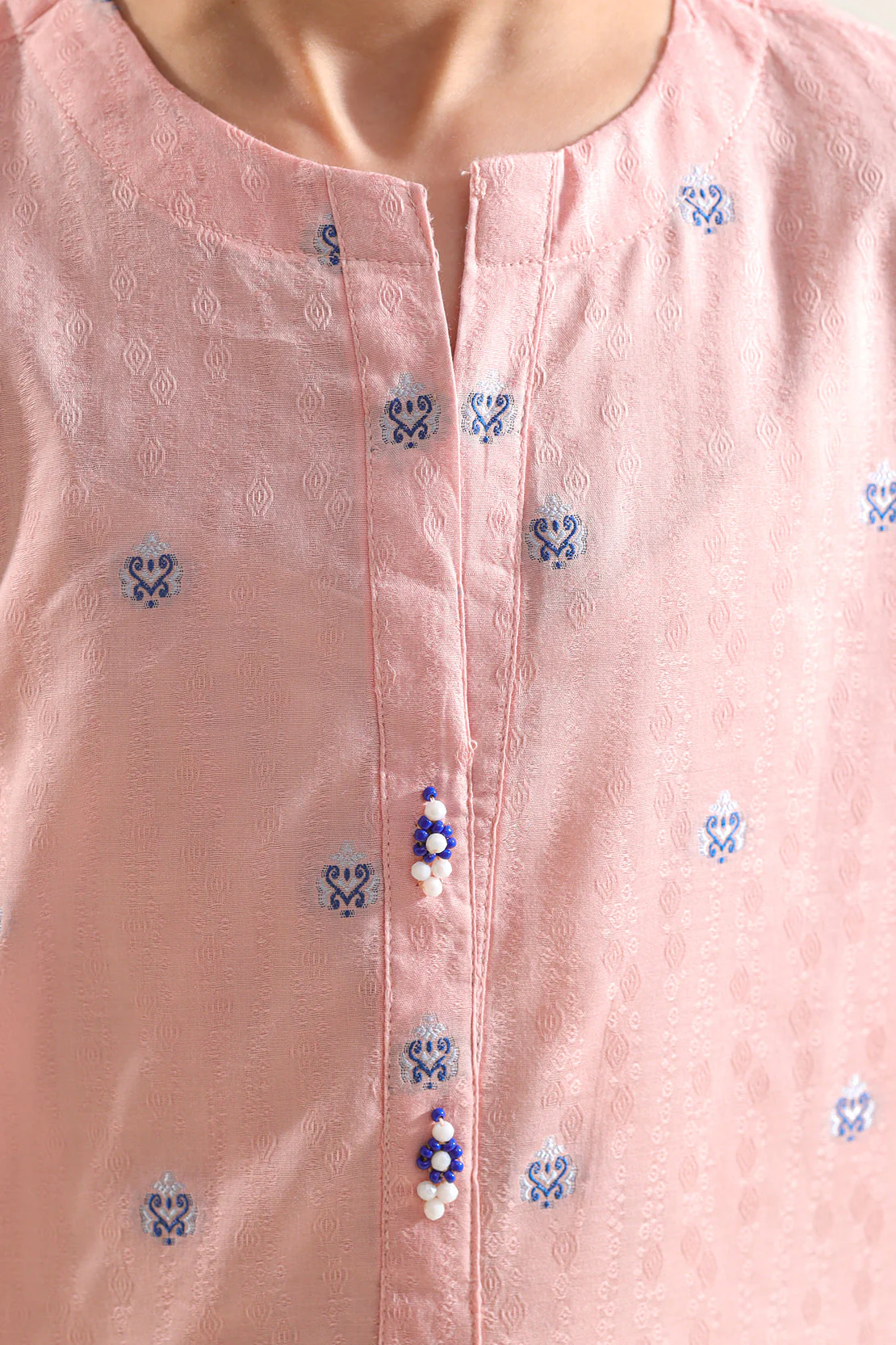 Stitched Cotton Jacquard Shirt For Kids - Image 5
