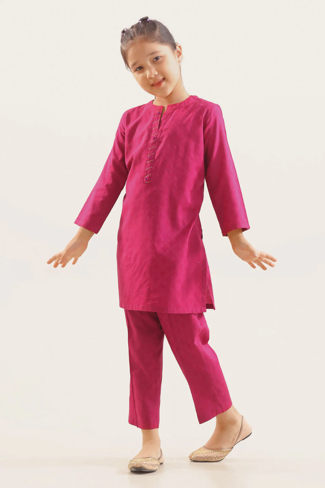 Stitched Cotton jacquard Shirt For Kids - Image 2