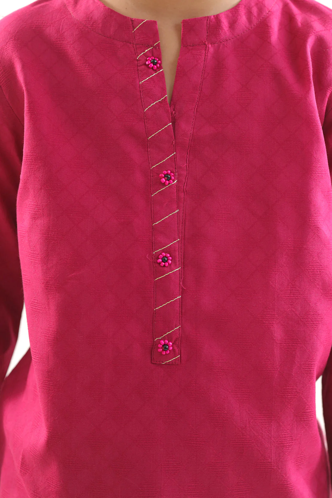 Stitched Cotton jacquard Shirt For Kids - Image 4