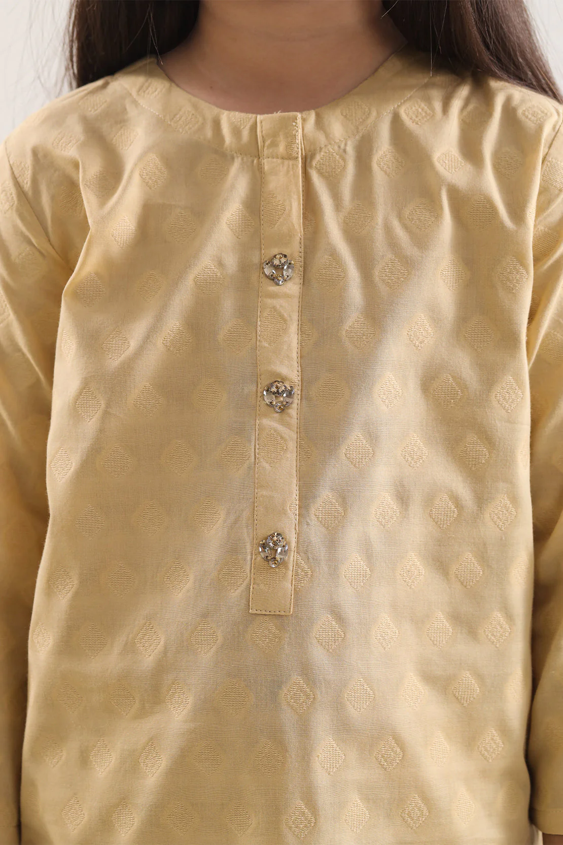 Stitched Cotton Jacquard Shirt For Kids - Image 3