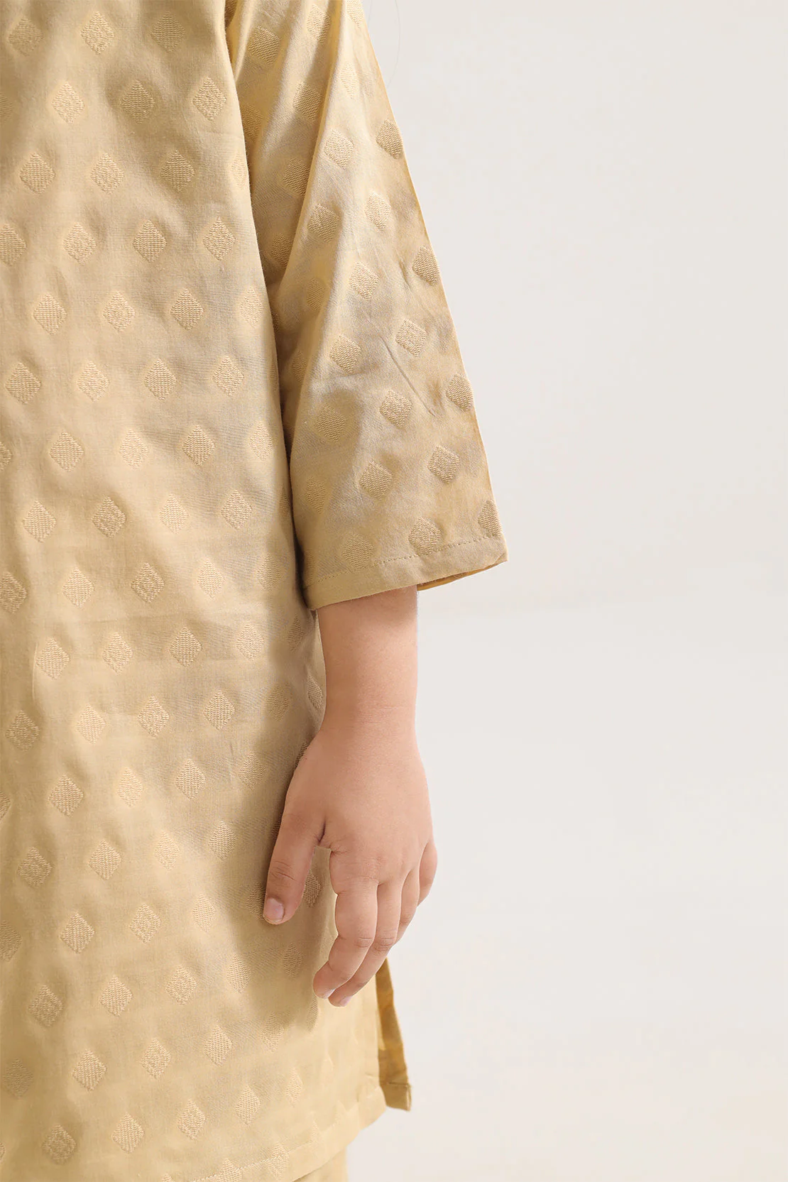 Stitched Cotton Jacquard Shirt For Kids - Image 4