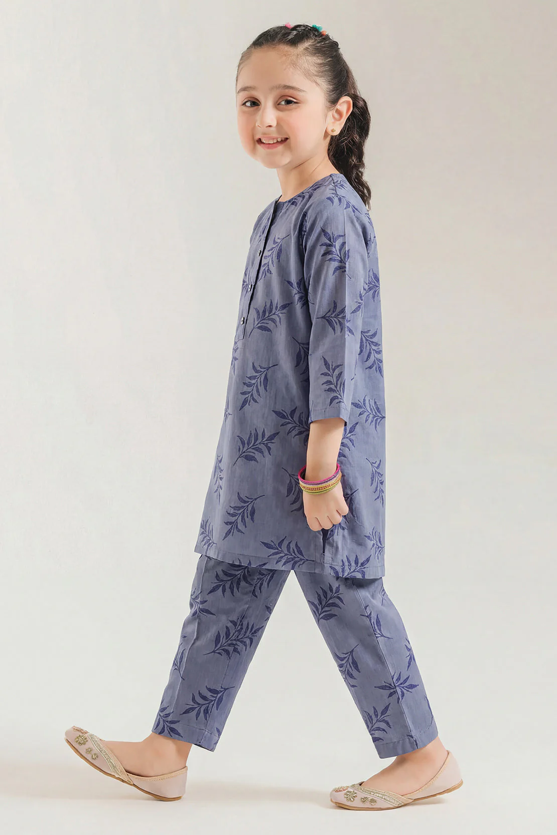 Stitched Cotton Jacquard Shirt For Kids - Image 2