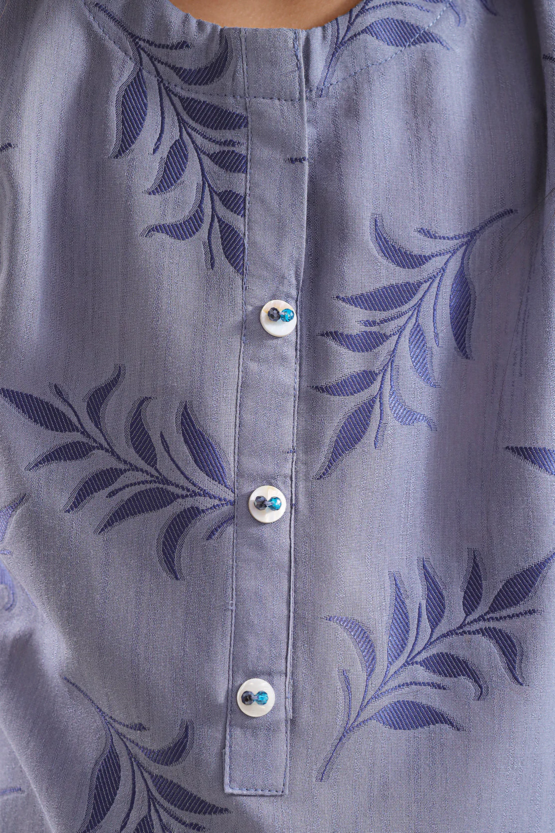 Stitched Cotton Jacquard Shirt For Kids - Image 3