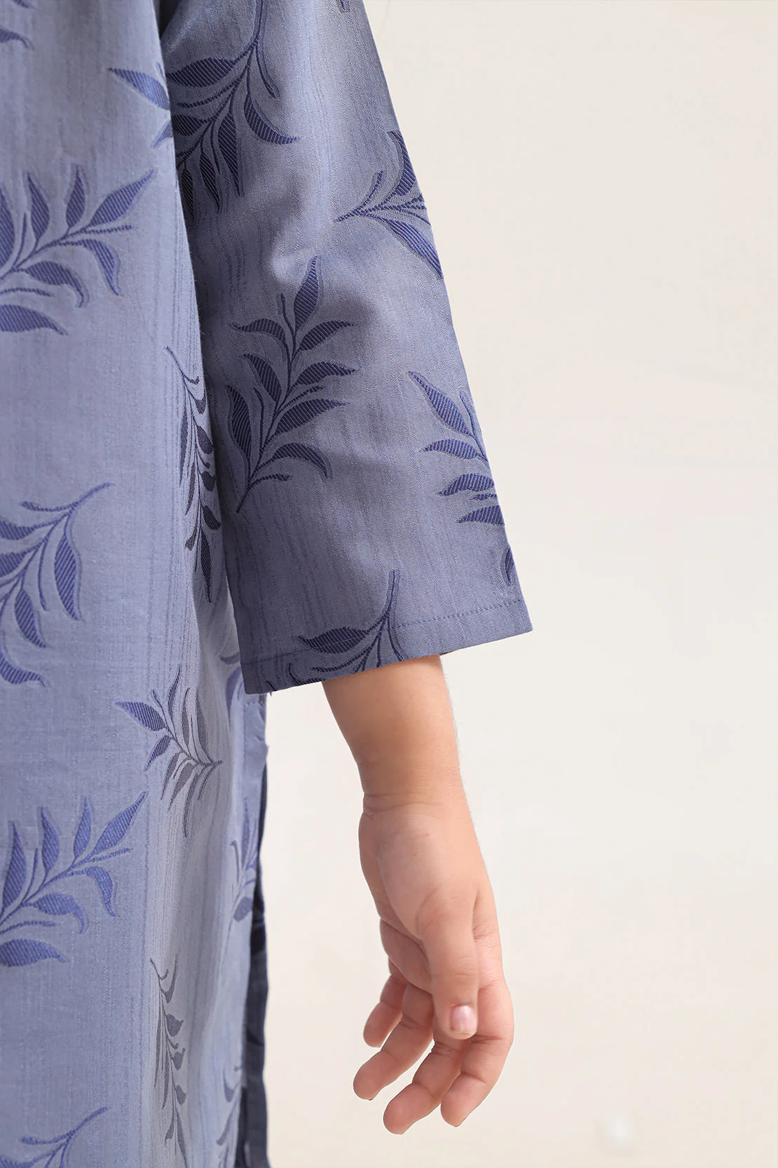 Stitched Cotton Jacquard Shirt For Kids - Image 4