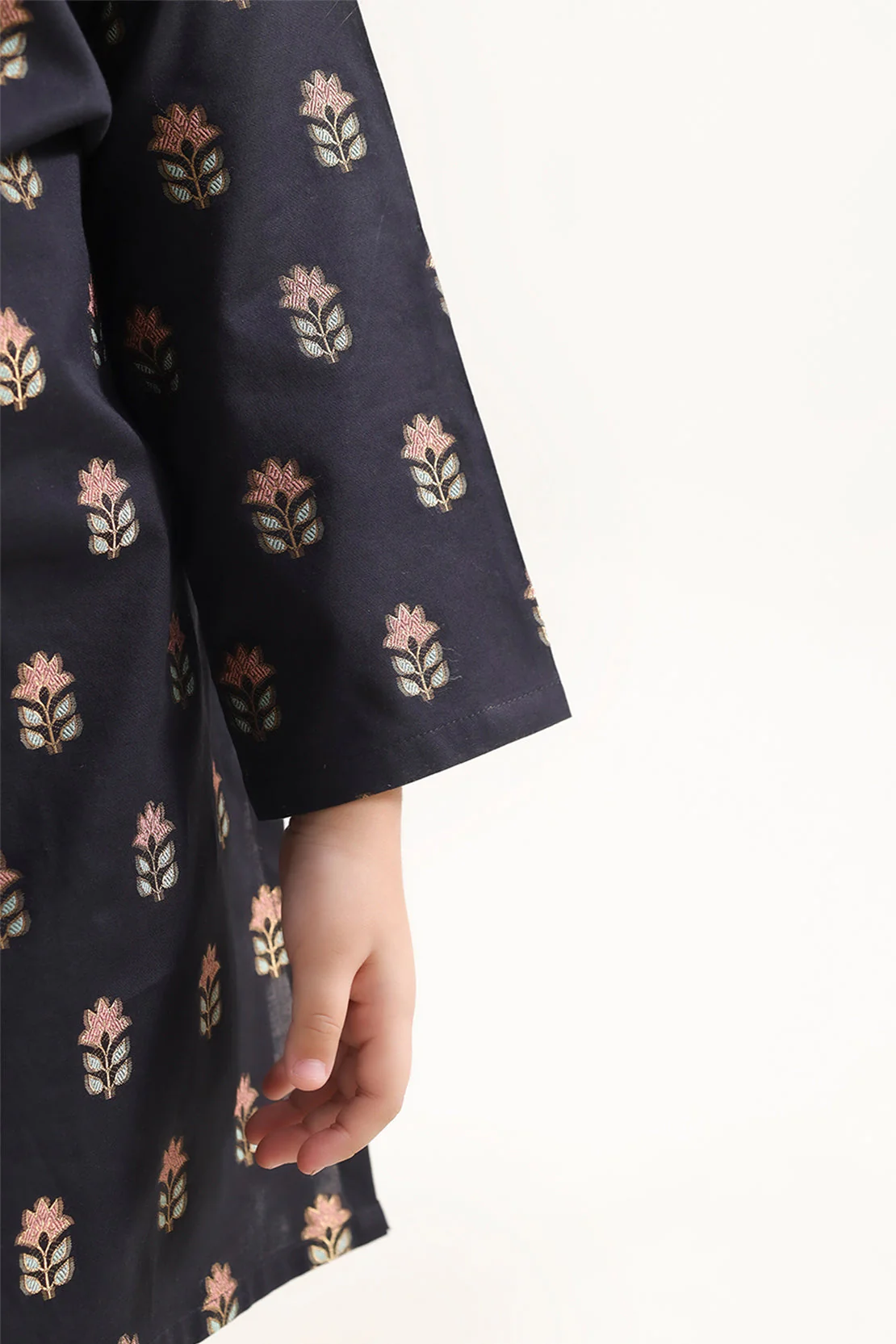 Stitched Cotton Jacquard Shirt For Kids - Image 6