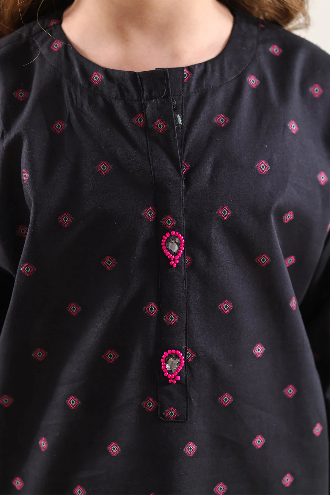 Stitched Cotton Jacquard Shirt For Kids - Image 3