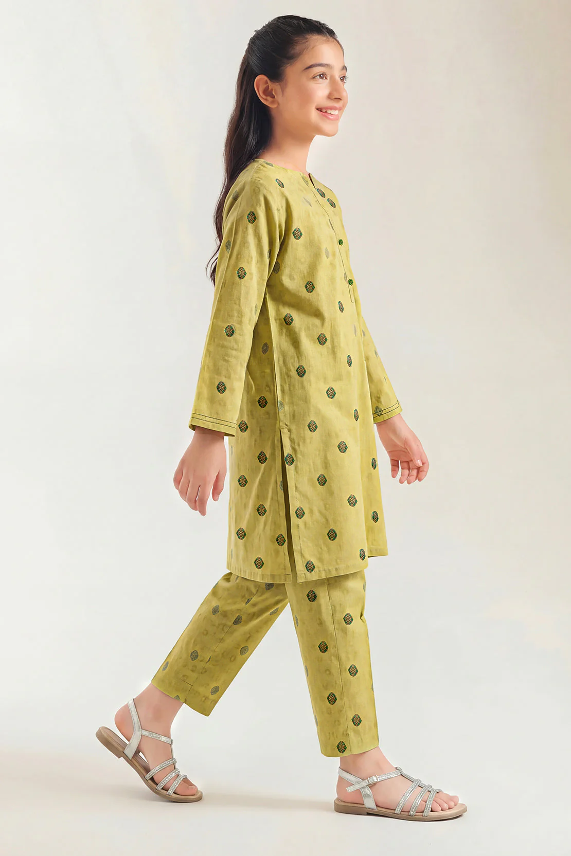 Stitched Cotton Jacquard Shirt For Kids - Image 4