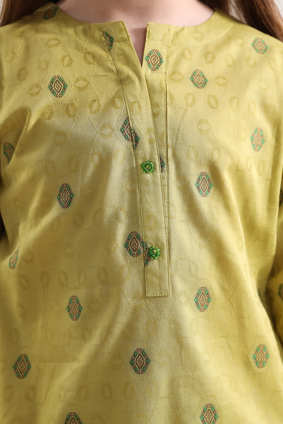 Stitched Cotton Jacquard Shirt For Kids - Image 5
