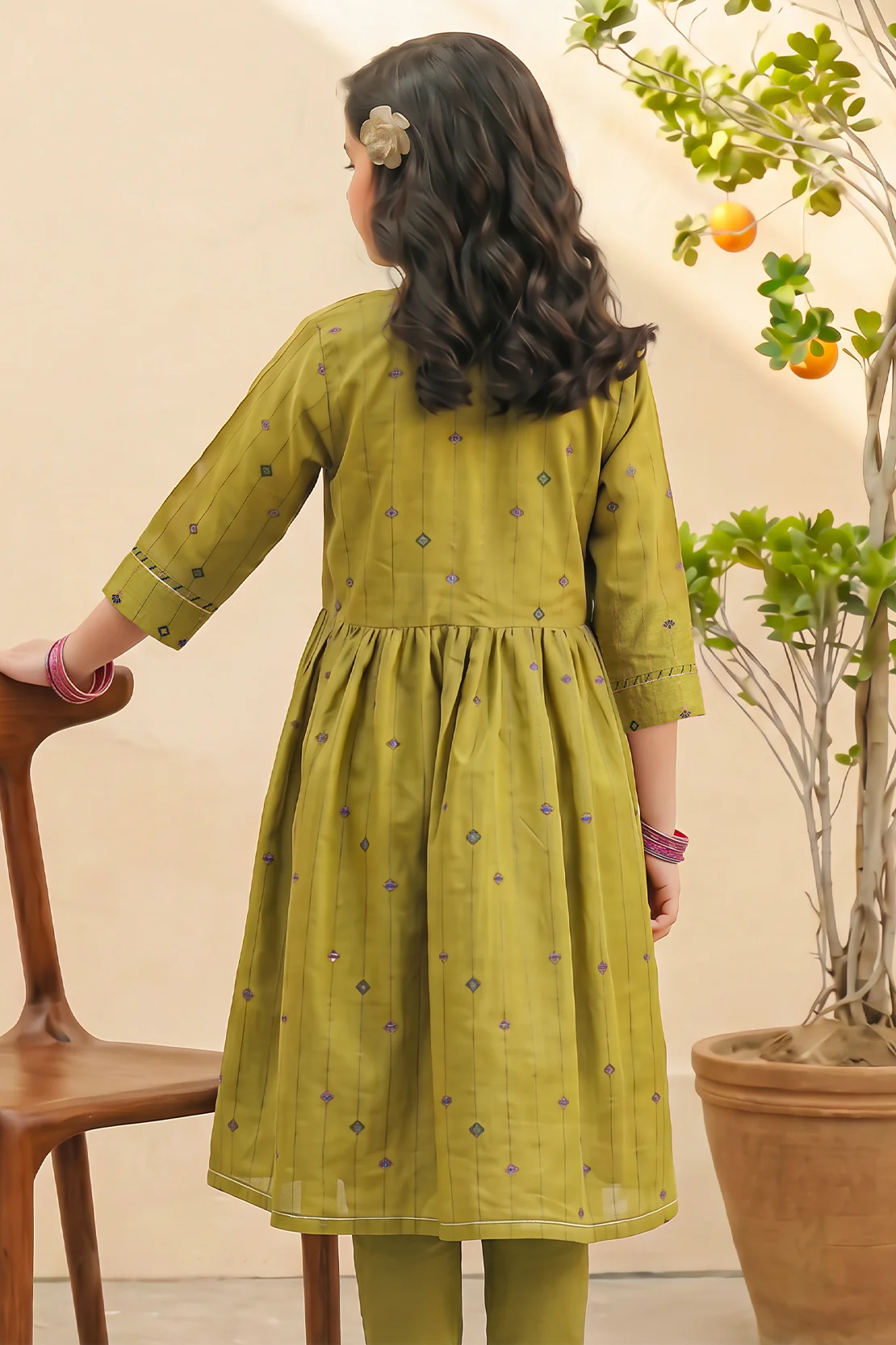 Stitched Cotton jacquard Shirt For Kids - Image 4