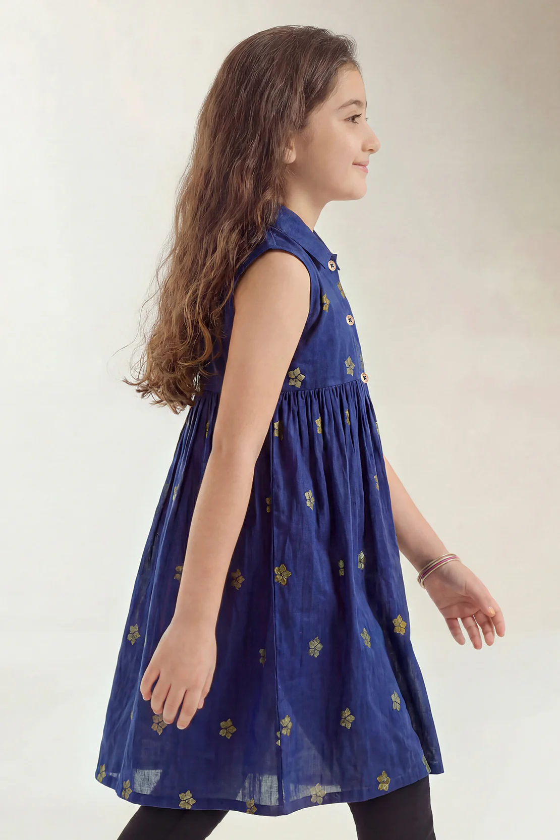 Stitched Cotton Jacquard Shirt For Kids - Image 2