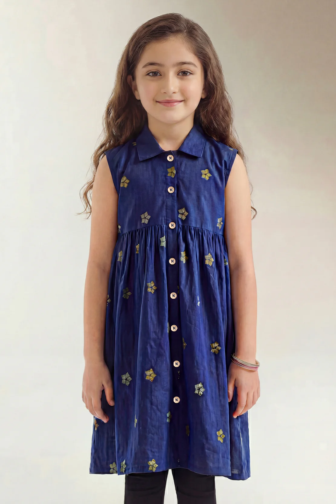 Stitched Cotton Jacquard Shirt For Kids - Image 3