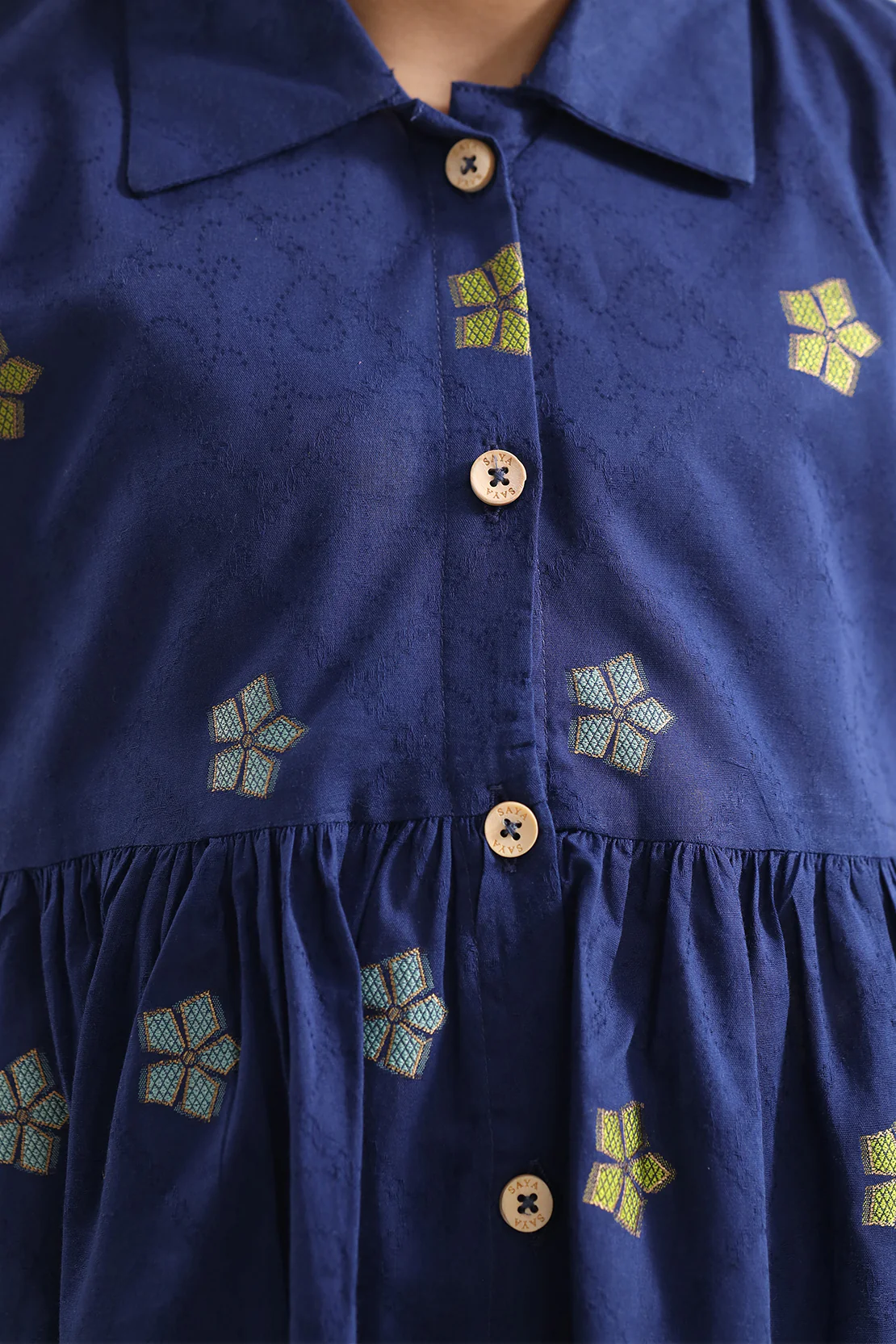 Stitched Cotton Jacquard Shirt For Kids - Image 4