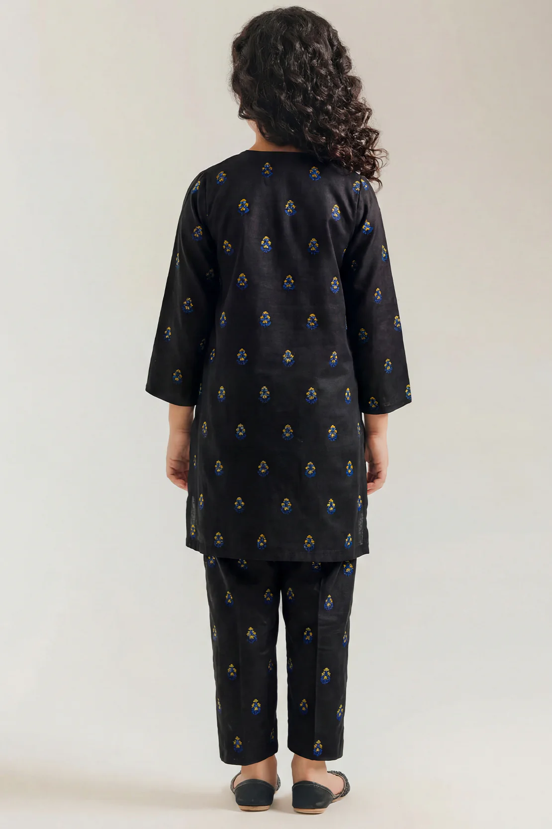 Stitched Cotton Jacquard Shirt/trouser For Kids - Image 2