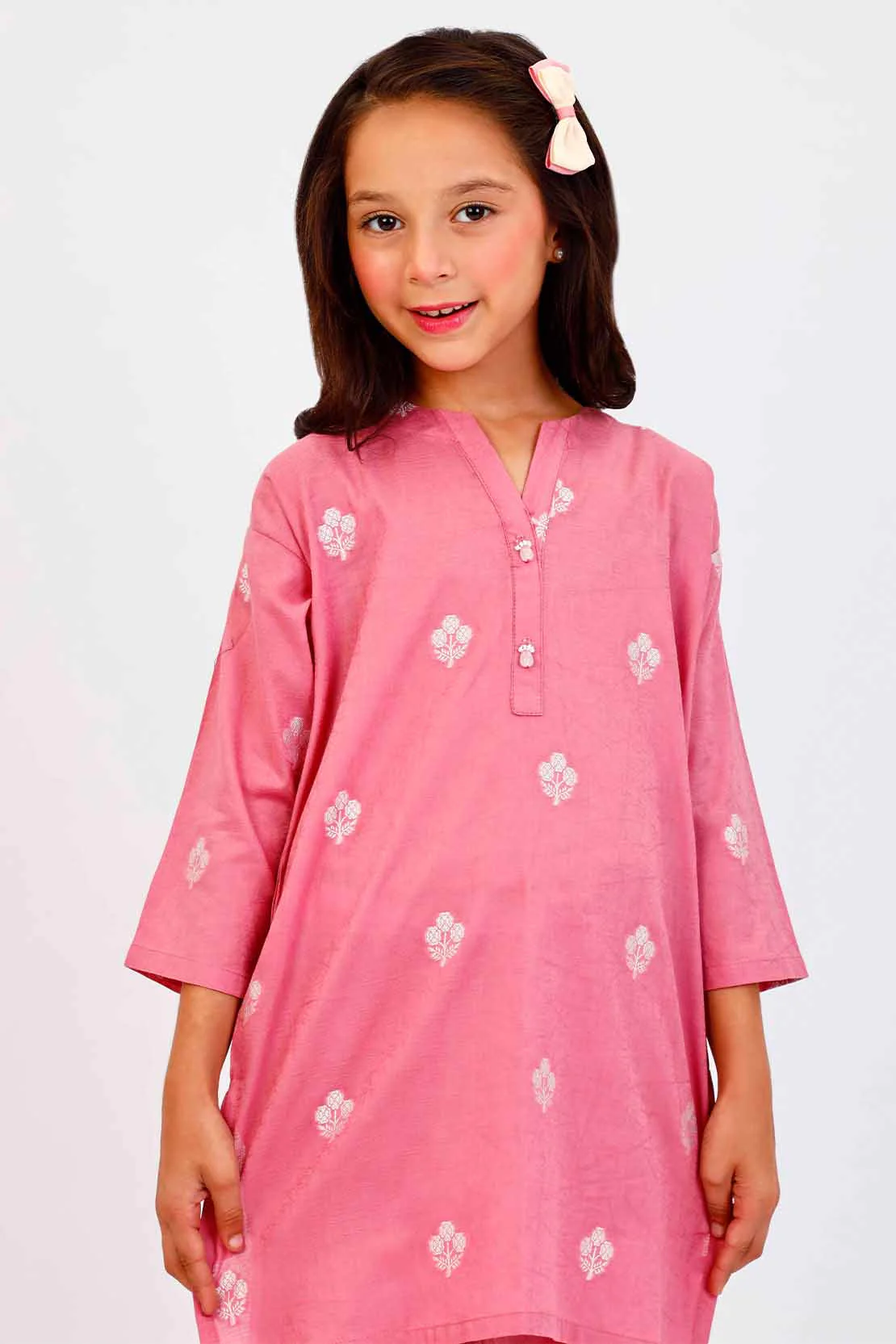 Stitched Cotton Jacquard Shirt/trouser For Kids - Image 4