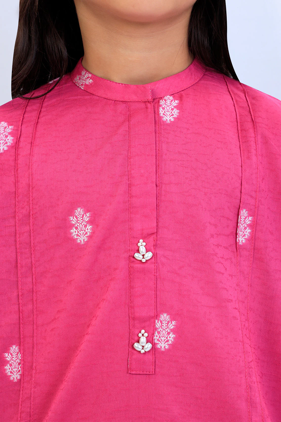 Stitched Cotton Jacquard Shirt/trouser For Kids - Image 3