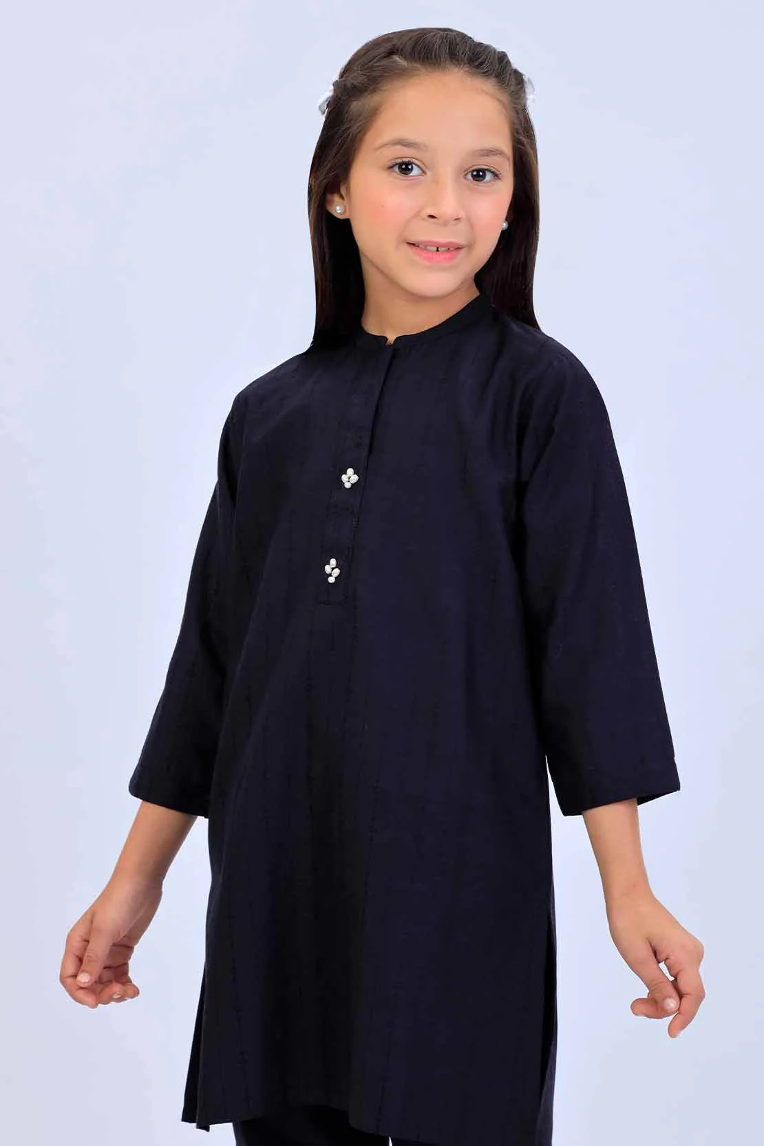 Stitched Cotton Jacquard Shirt/trouser For Kids - Image 3