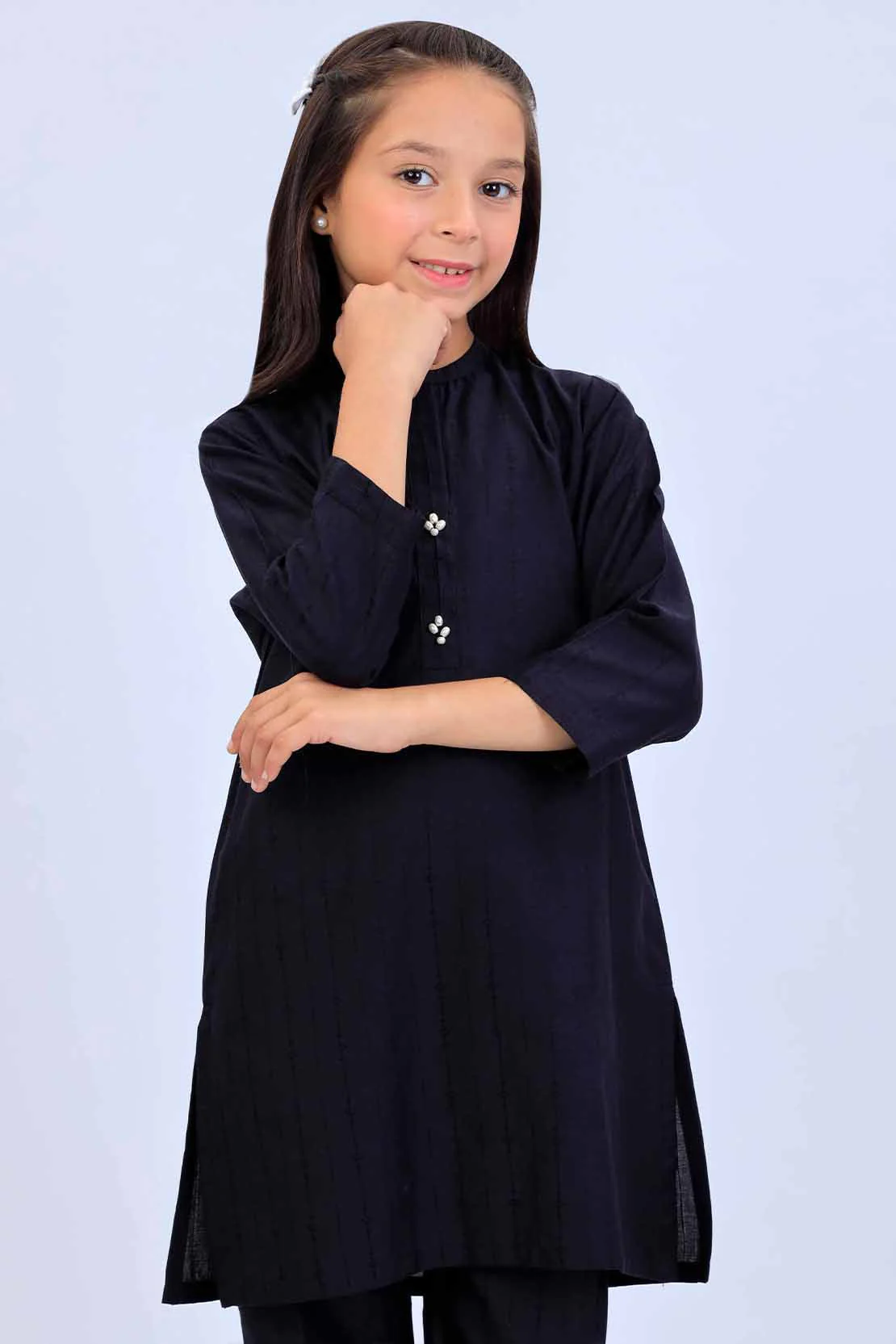 Stitched Cotton Jacquard Shirt/trouser For Kids - Image 5