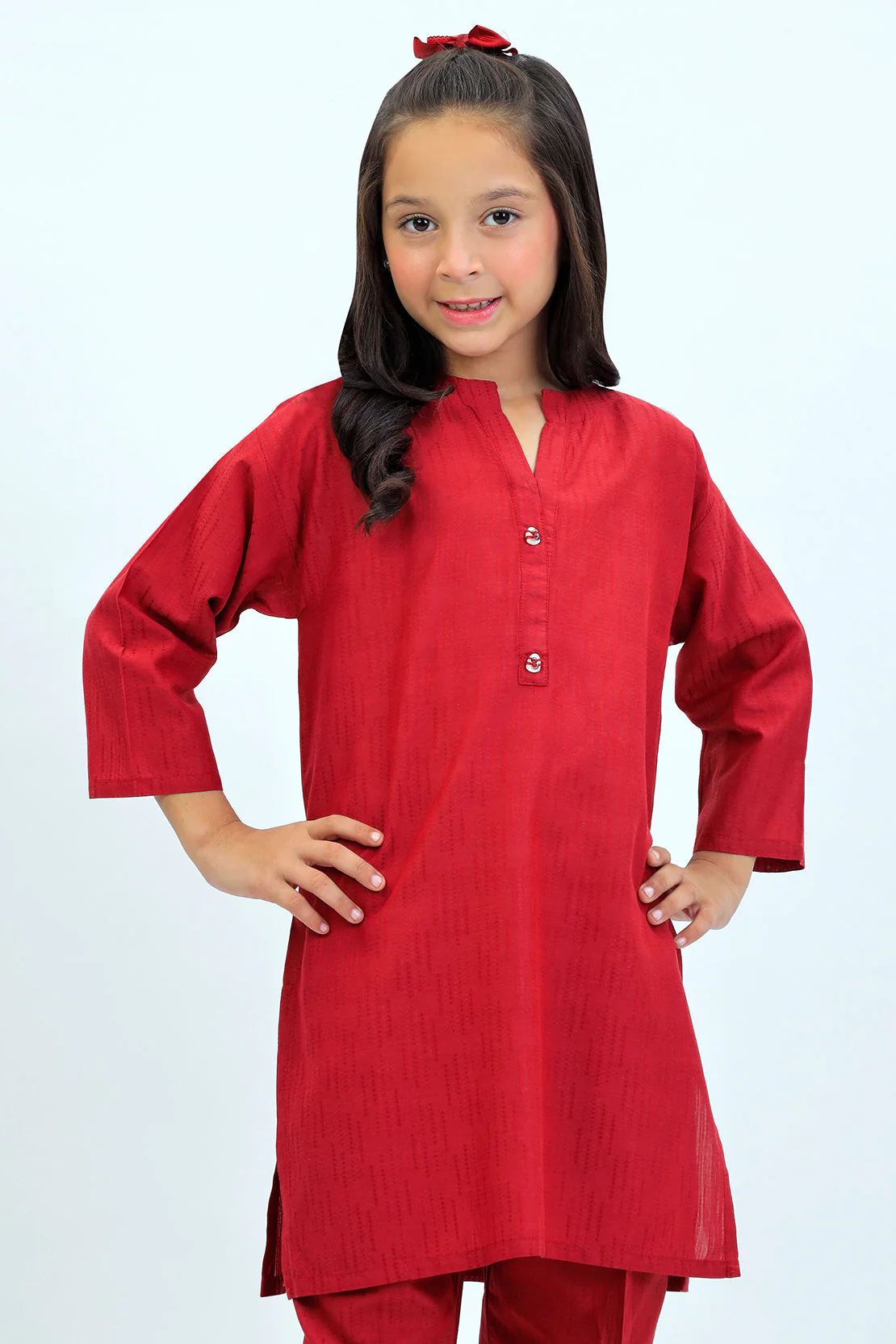 Stitched Cotton Jacquard Shirt/trouser For Kids - Image 2