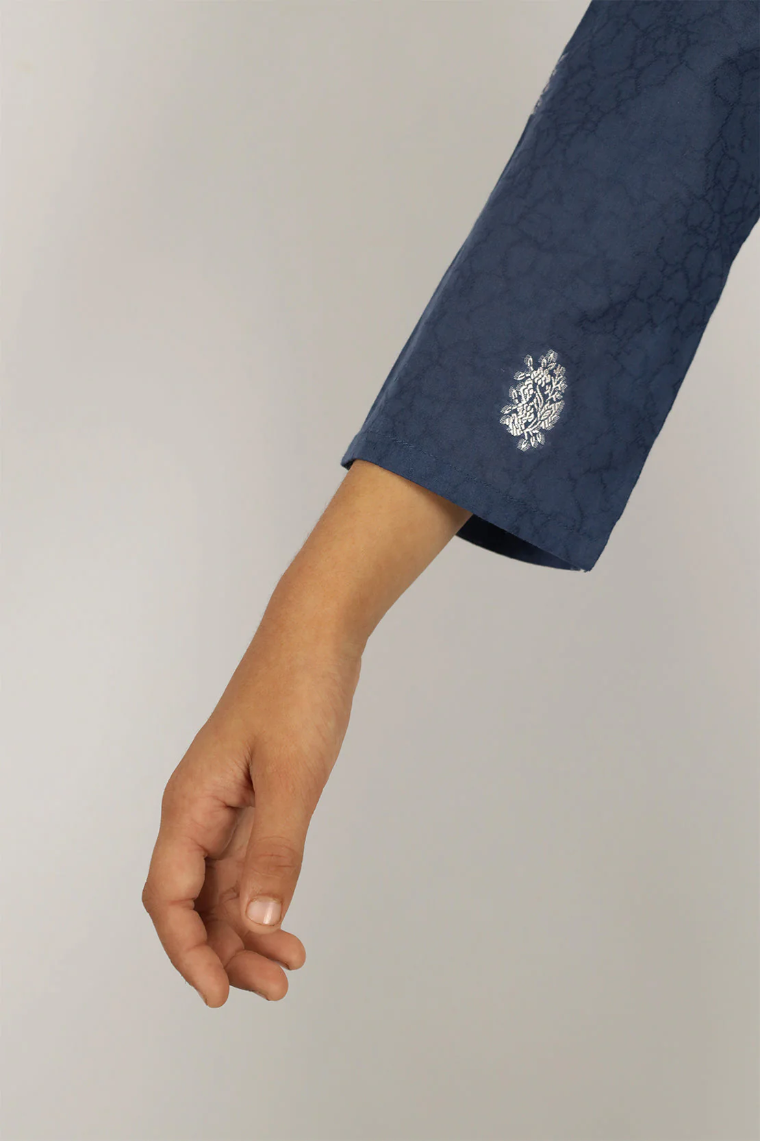 Stitched Cotton Jacquard Shirt/trouser For Kids - Image 4