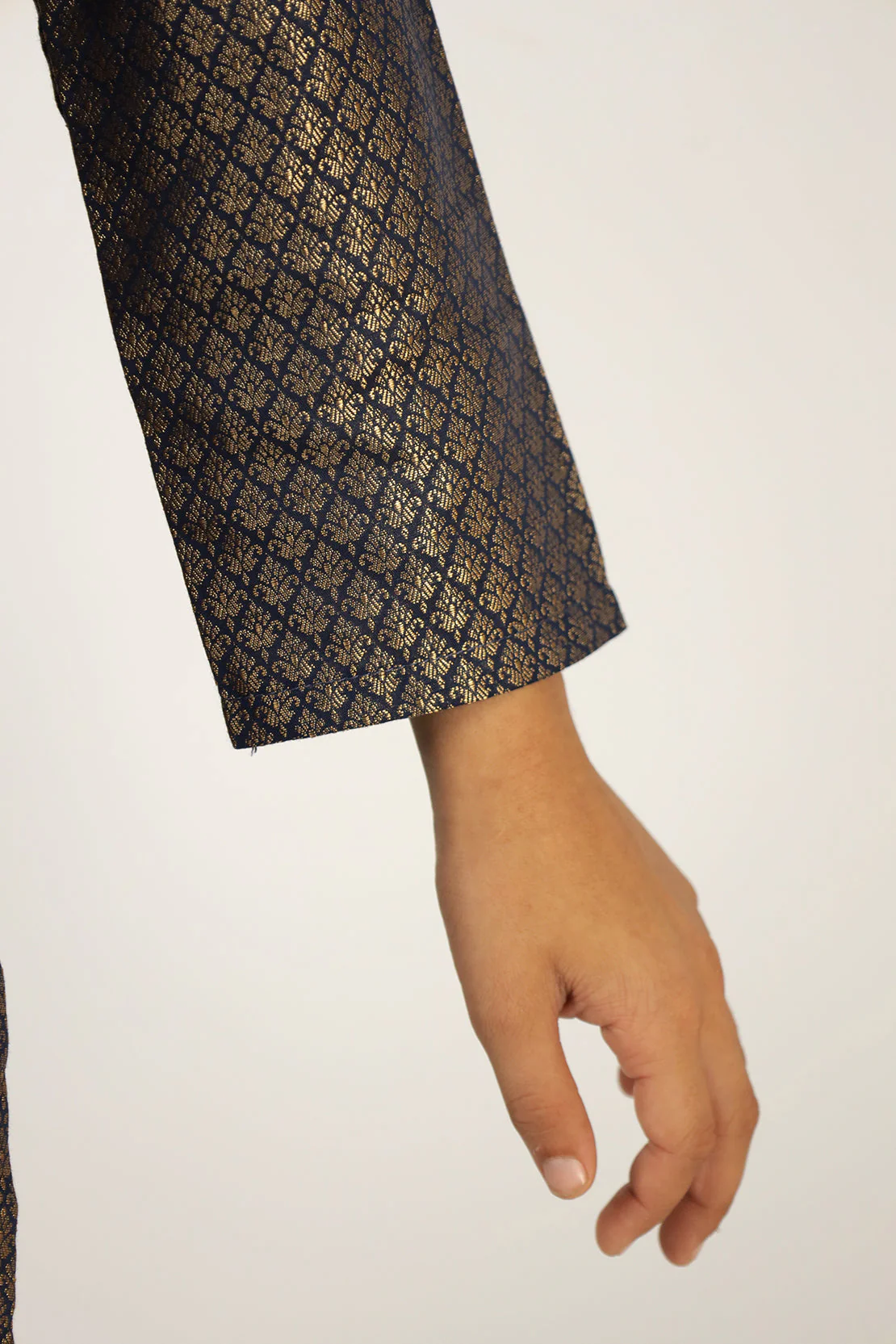 Stitched Cotton Jacquard Shirt/trouser For Kids - Image 3