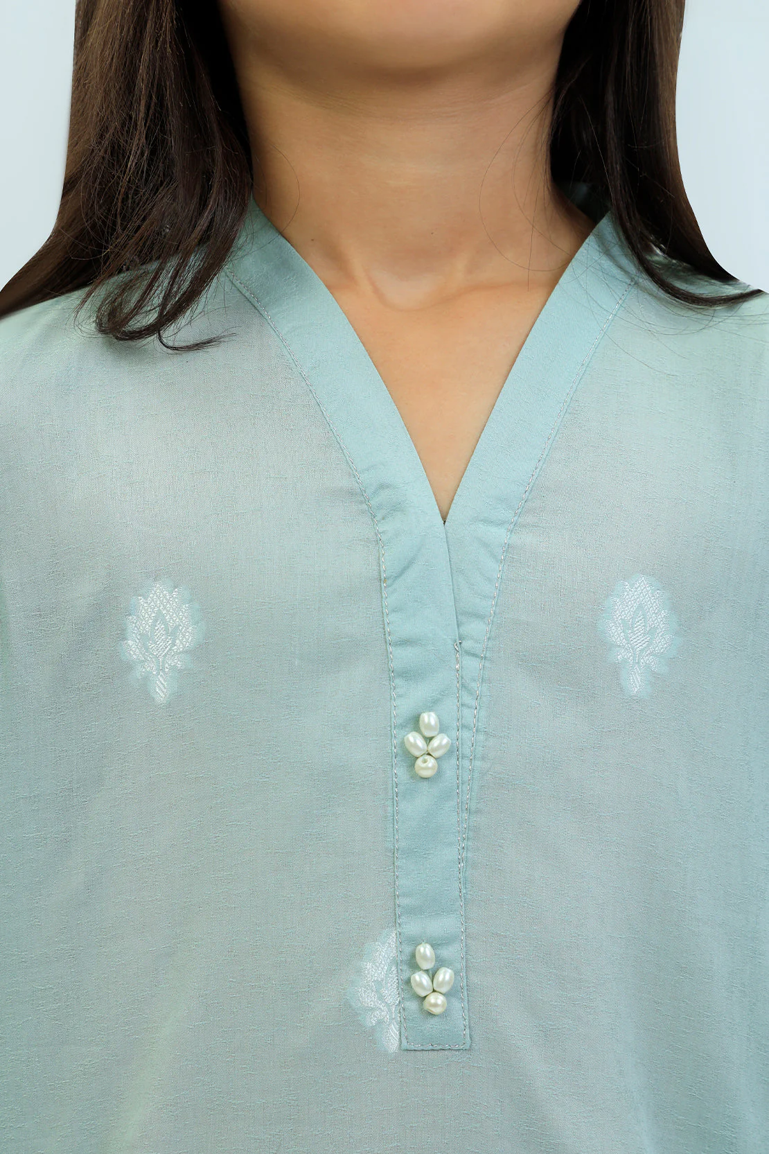 Stitched Cotton Jacquard Shirt/trouser For Kids - Image 3