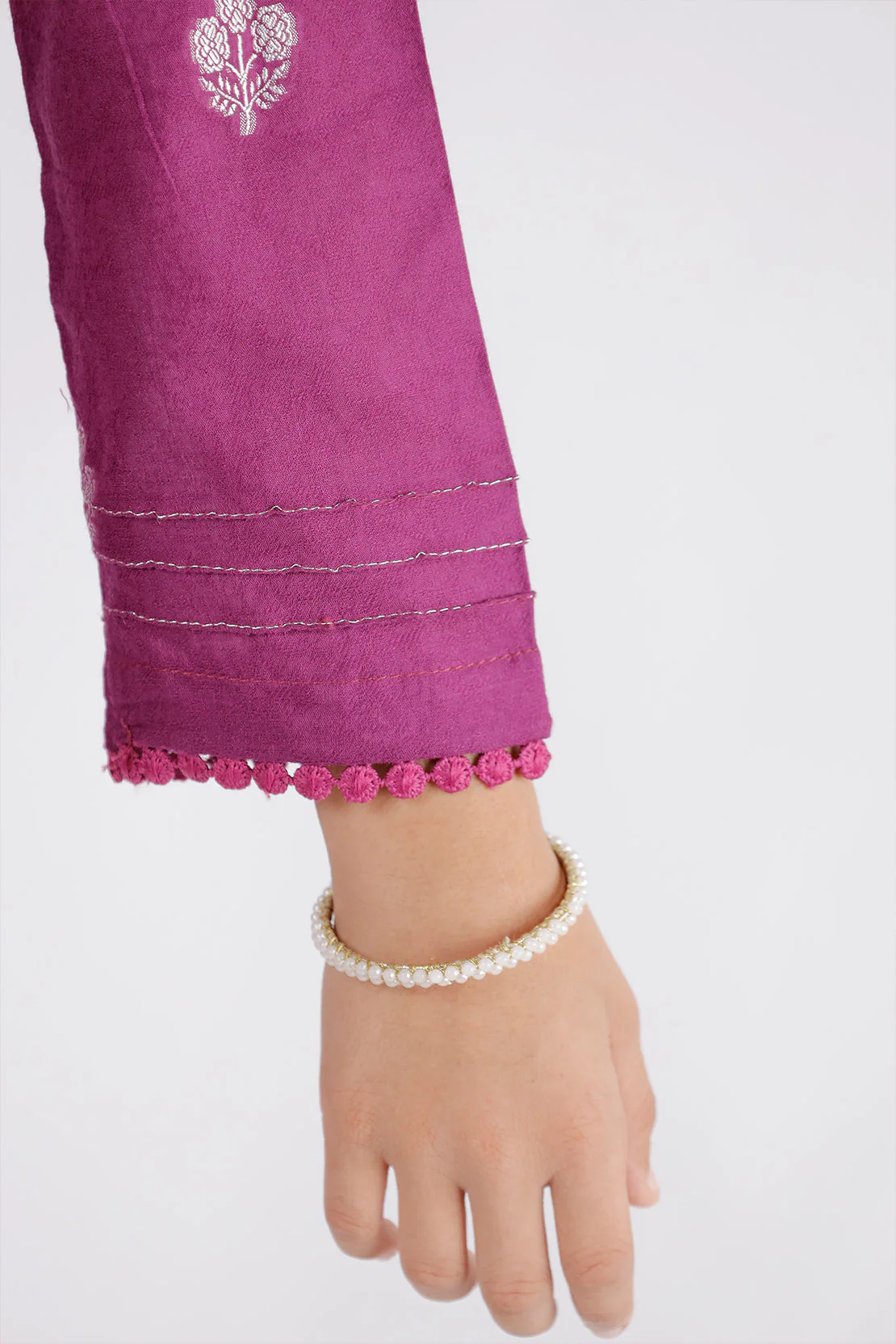 Stitched Cotton Jacquard Shirt/trouser For Kids - Image 5