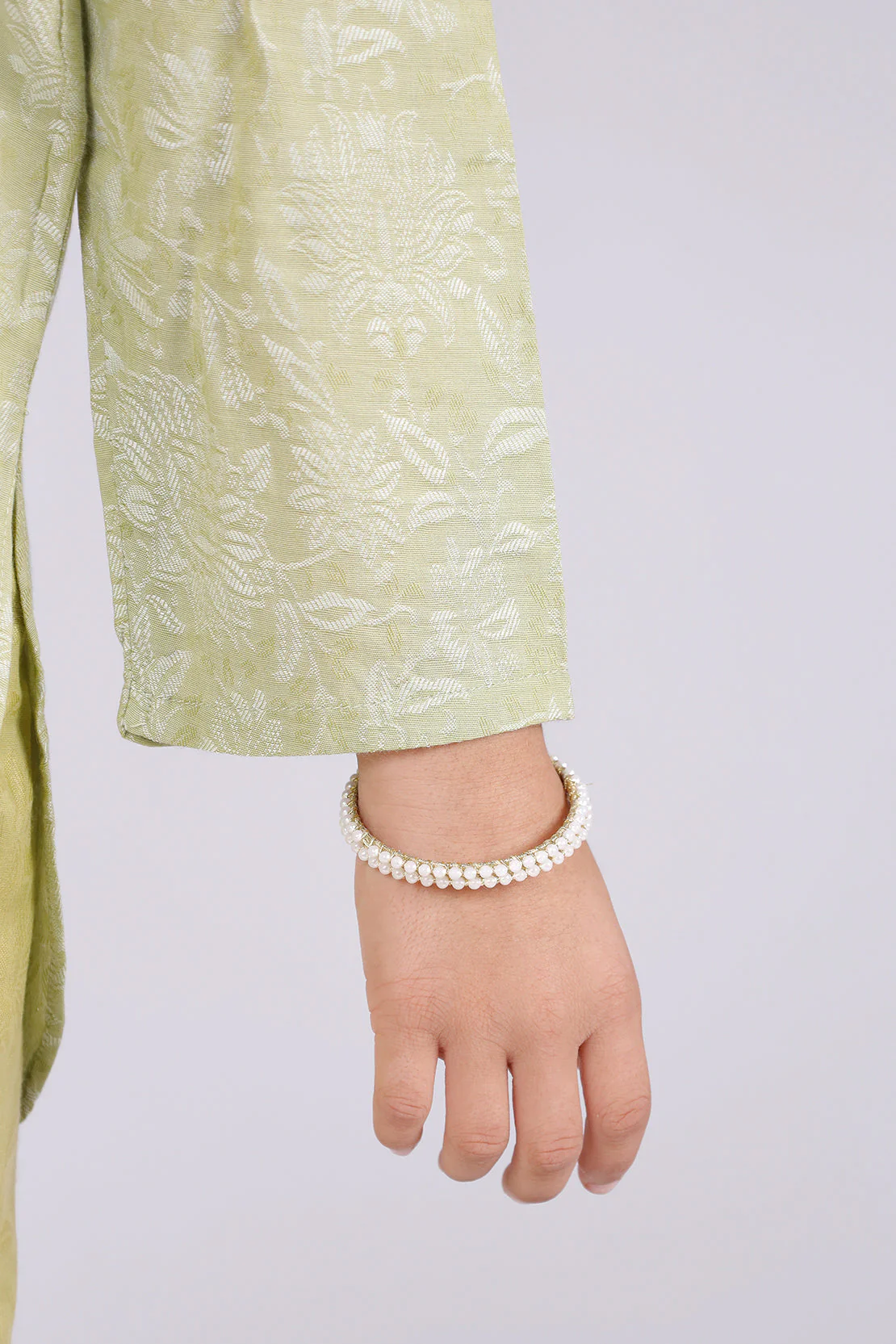 Stitched Cotton Jacquard Shirt/trouser For Kids - Image 4