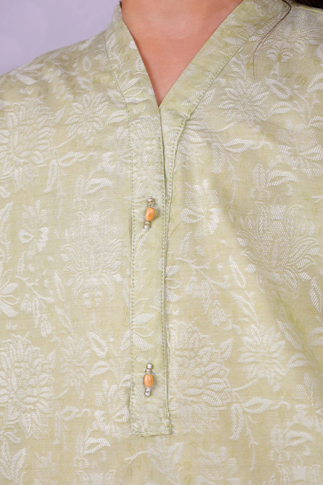 Stitched Cotton Jacquard Shirt/trouser For Kids - Image 5