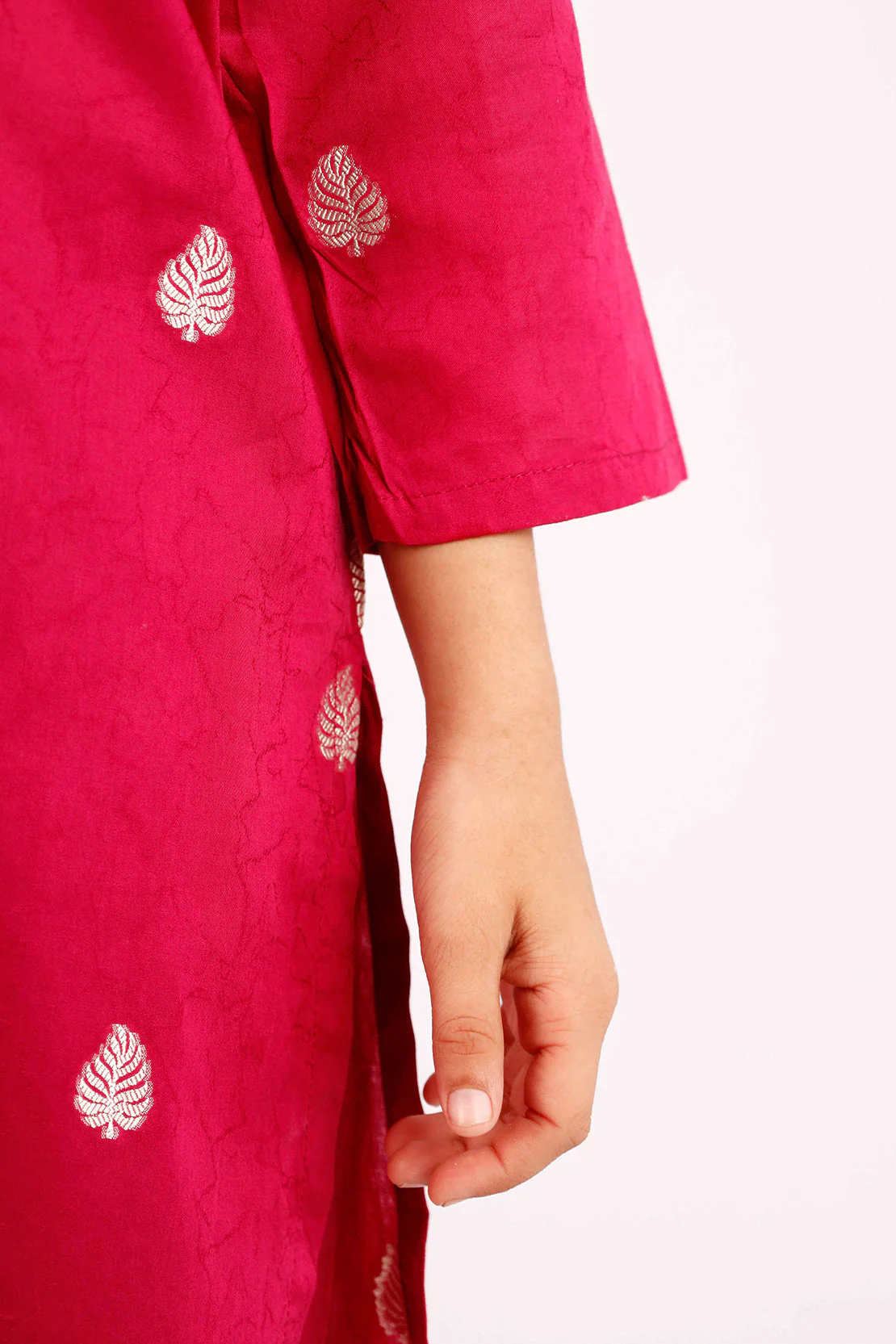Stitched Cotton Jacquard Shirt/trouser For Kids - Image 3