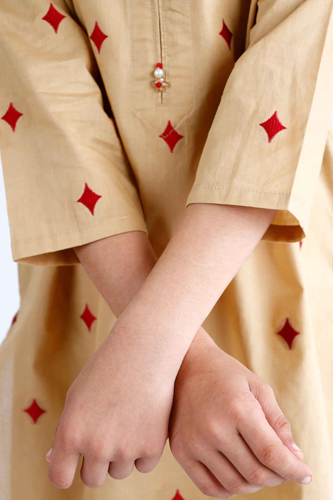 Stitched Cotton Jacquard Shirt/trouser For Kids - Image 4