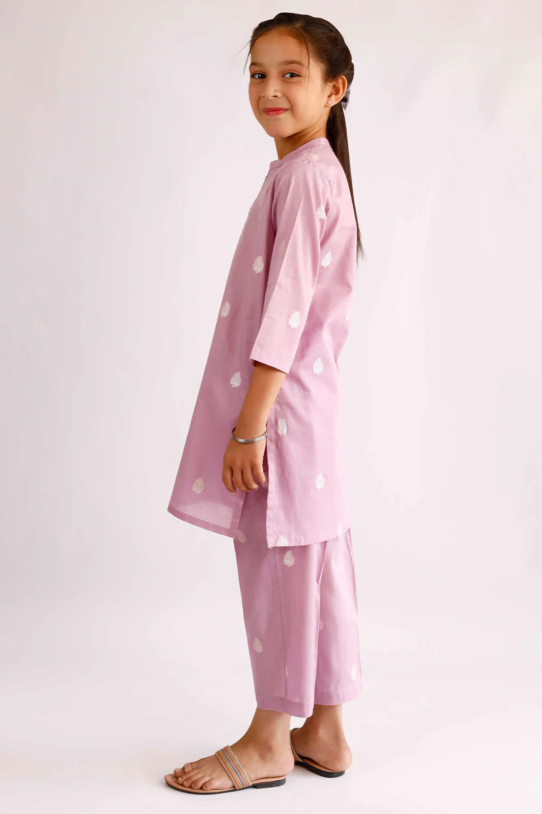 Stitched Cotton Jacquard Shirt/trouser For Kids - Image 2