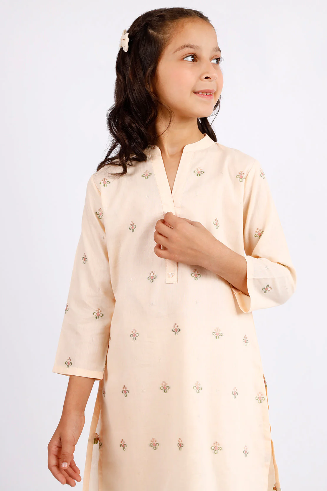 Stitched Cotton Jacquard Shirt/Trouser For Kids - Image 3