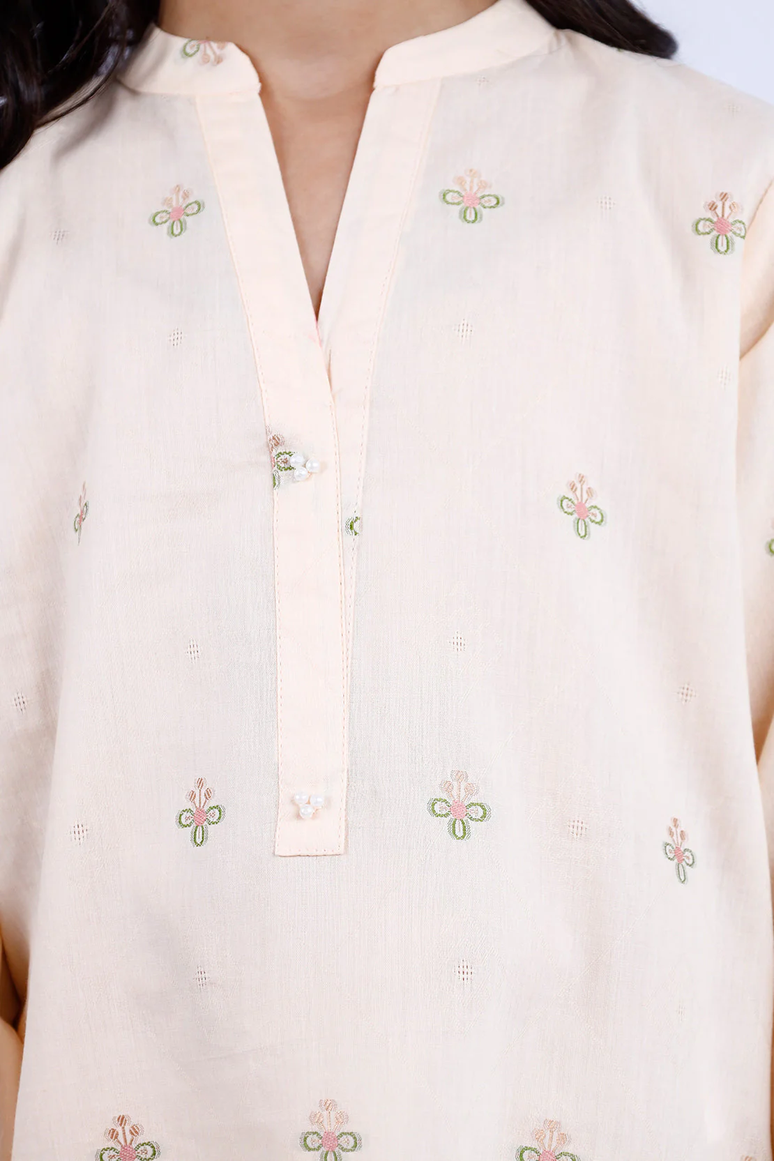 Stitched Cotton Jacquard Shirt/Trouser For Kids - Image 4