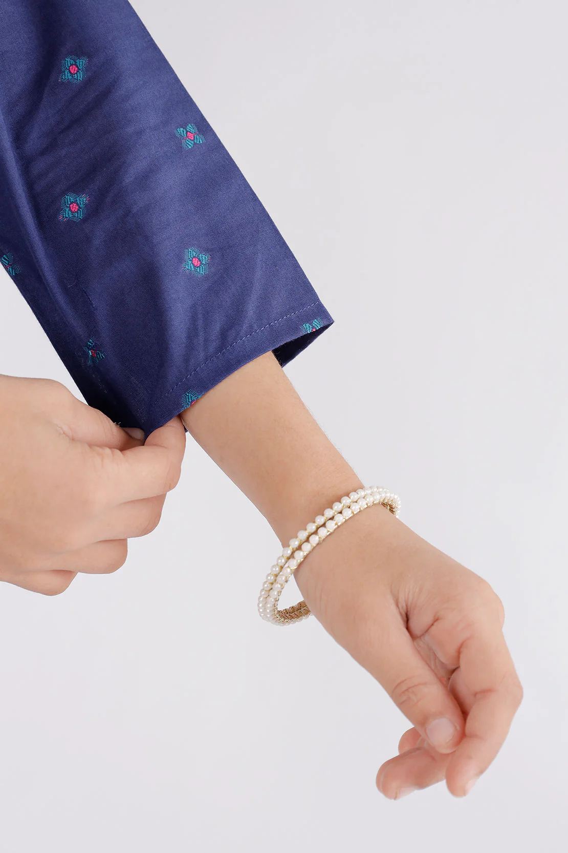 Stitched Cotton Jacquard Shirt/trouser For Kids - Image 5