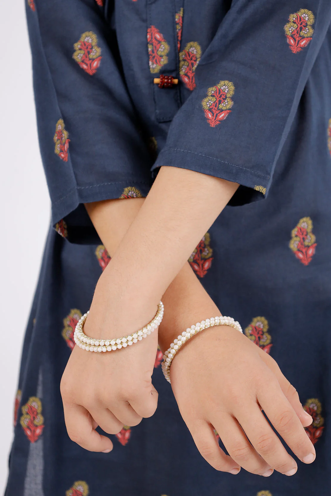 Stitched Cotton Jacquard Shirt/trouser For Kids - Image 5