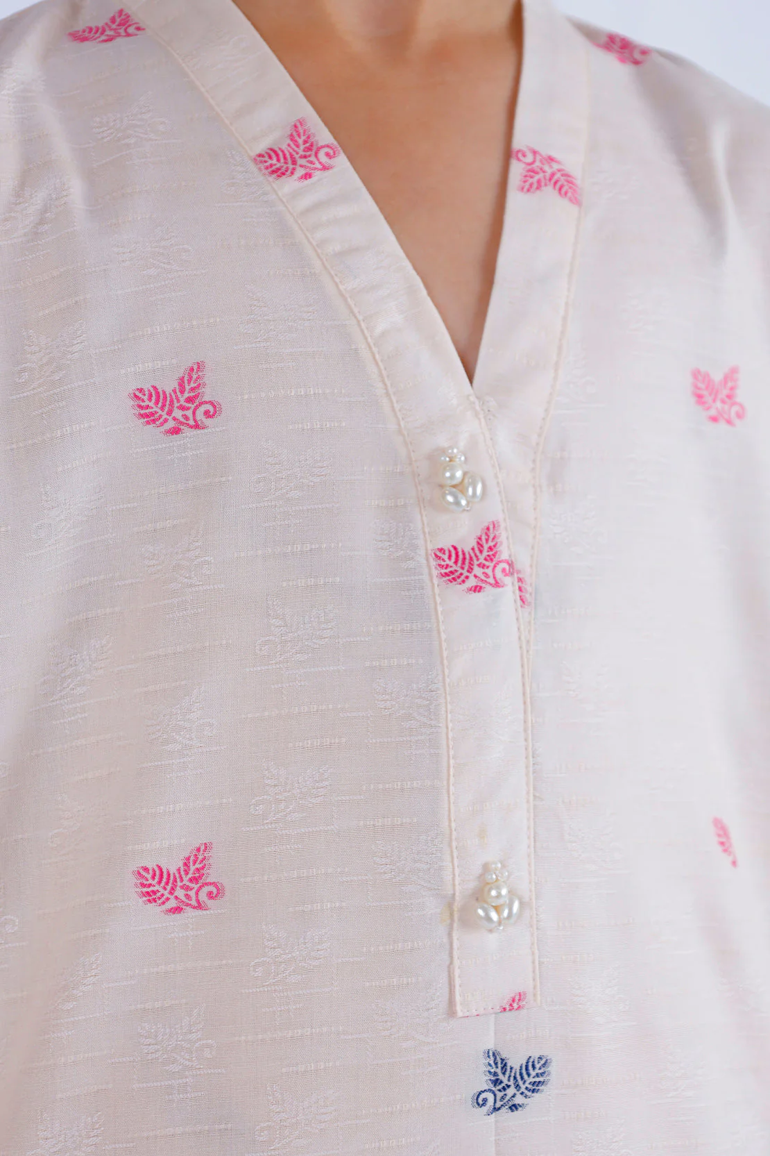 Stitched Cotton Jacquard Shirt/trouser For Kids - Image 4