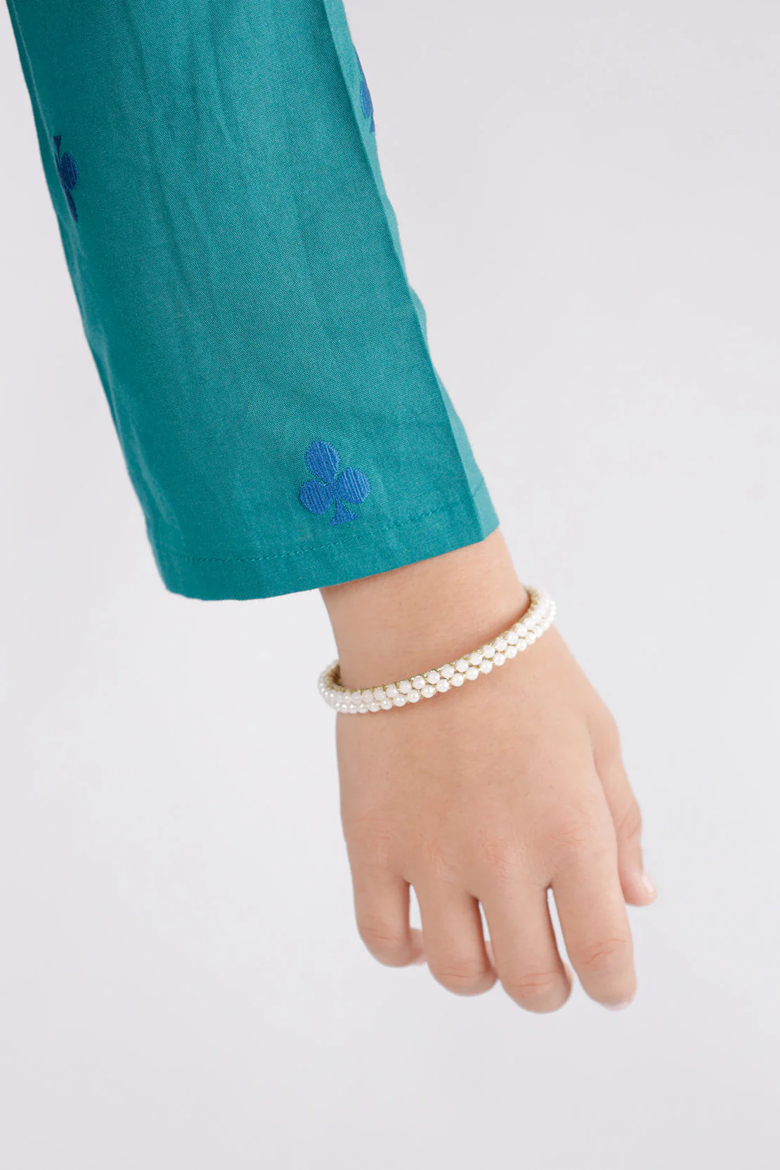 Stitched Cotton Jacquard Shirt/trouser For Kids - Image 5