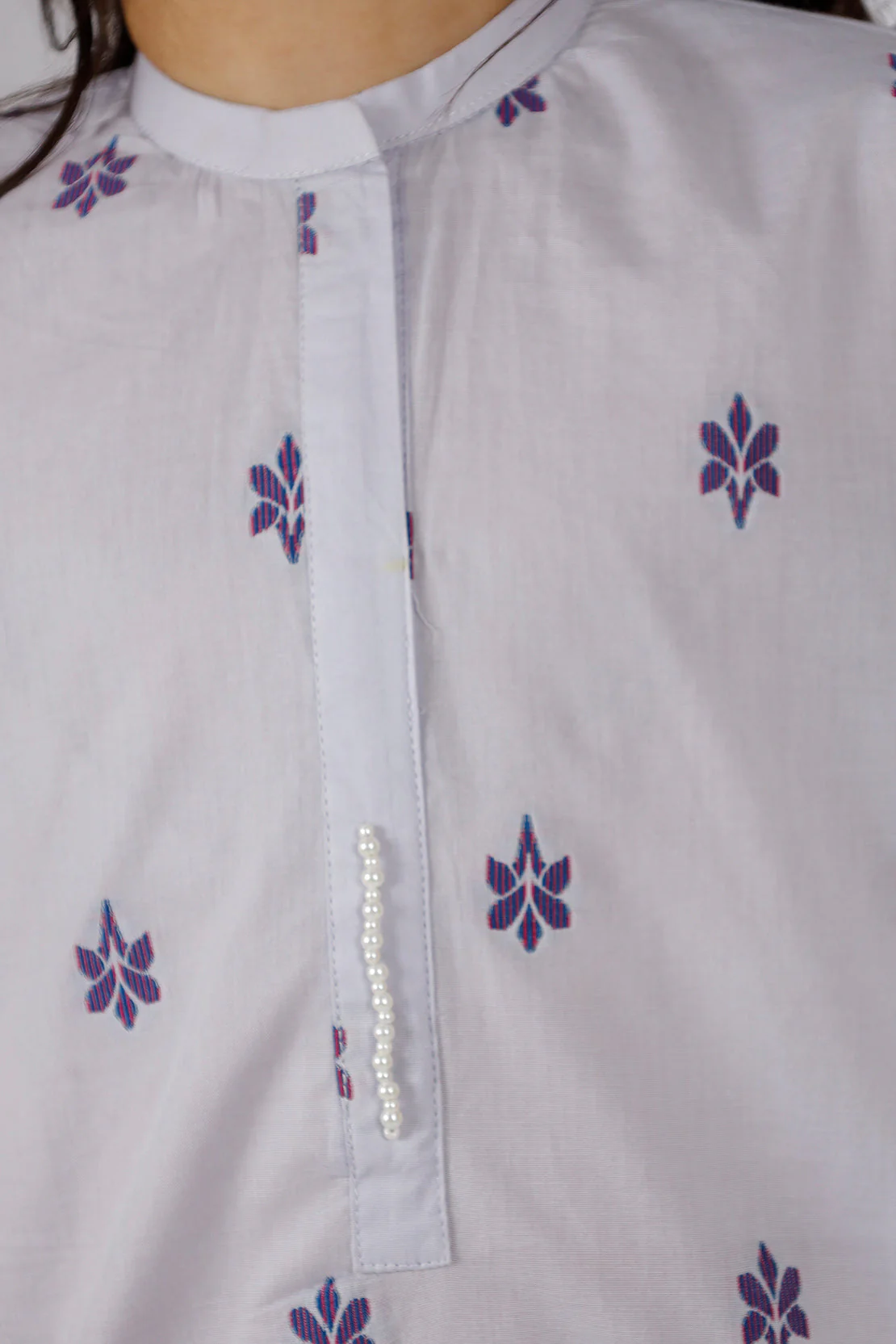 Stitched Cotton Jacquard Shirt/trouser For Kids - Image 4