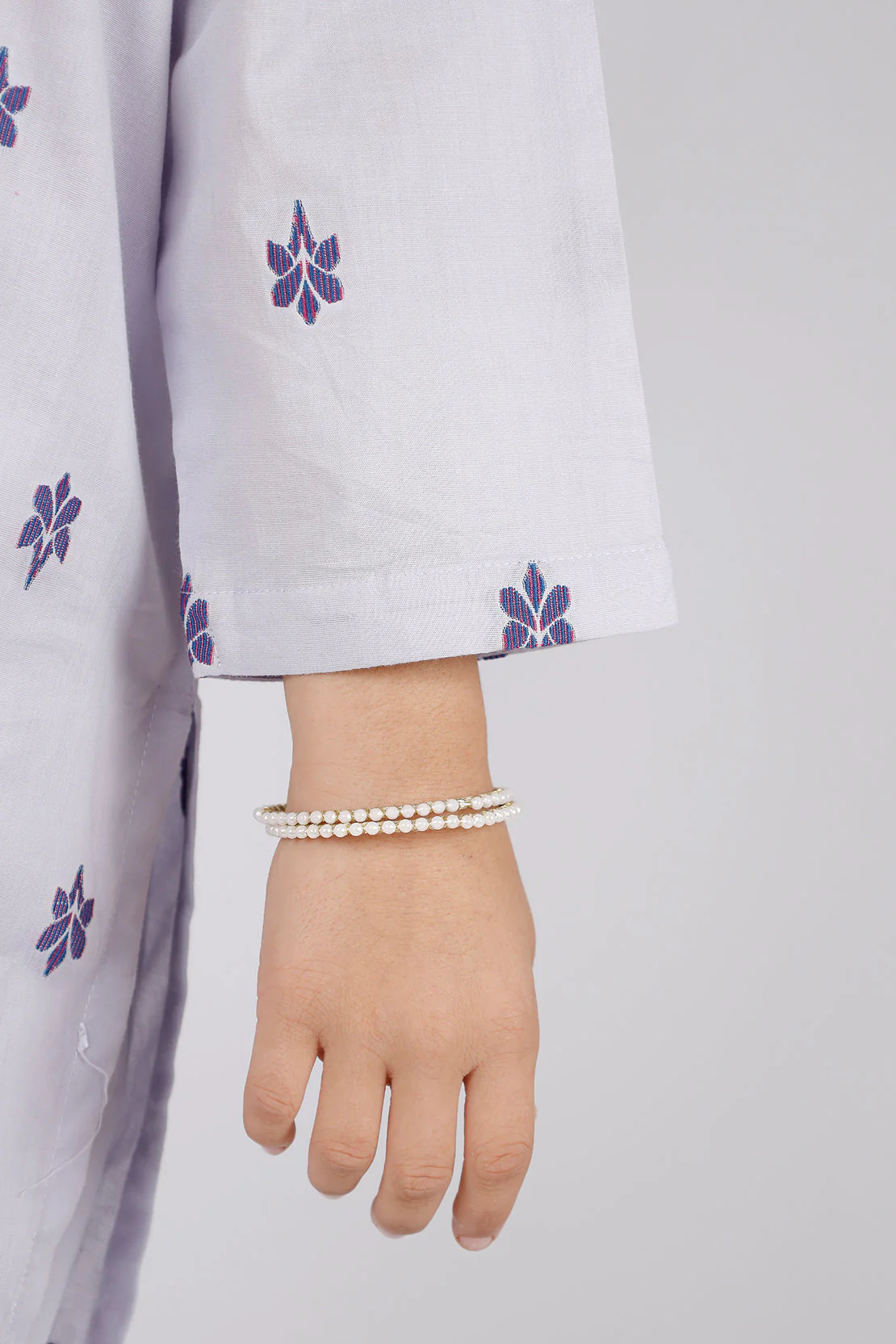 Stitched Cotton Jacquard Shirt/trouser For Kids - Image 5
