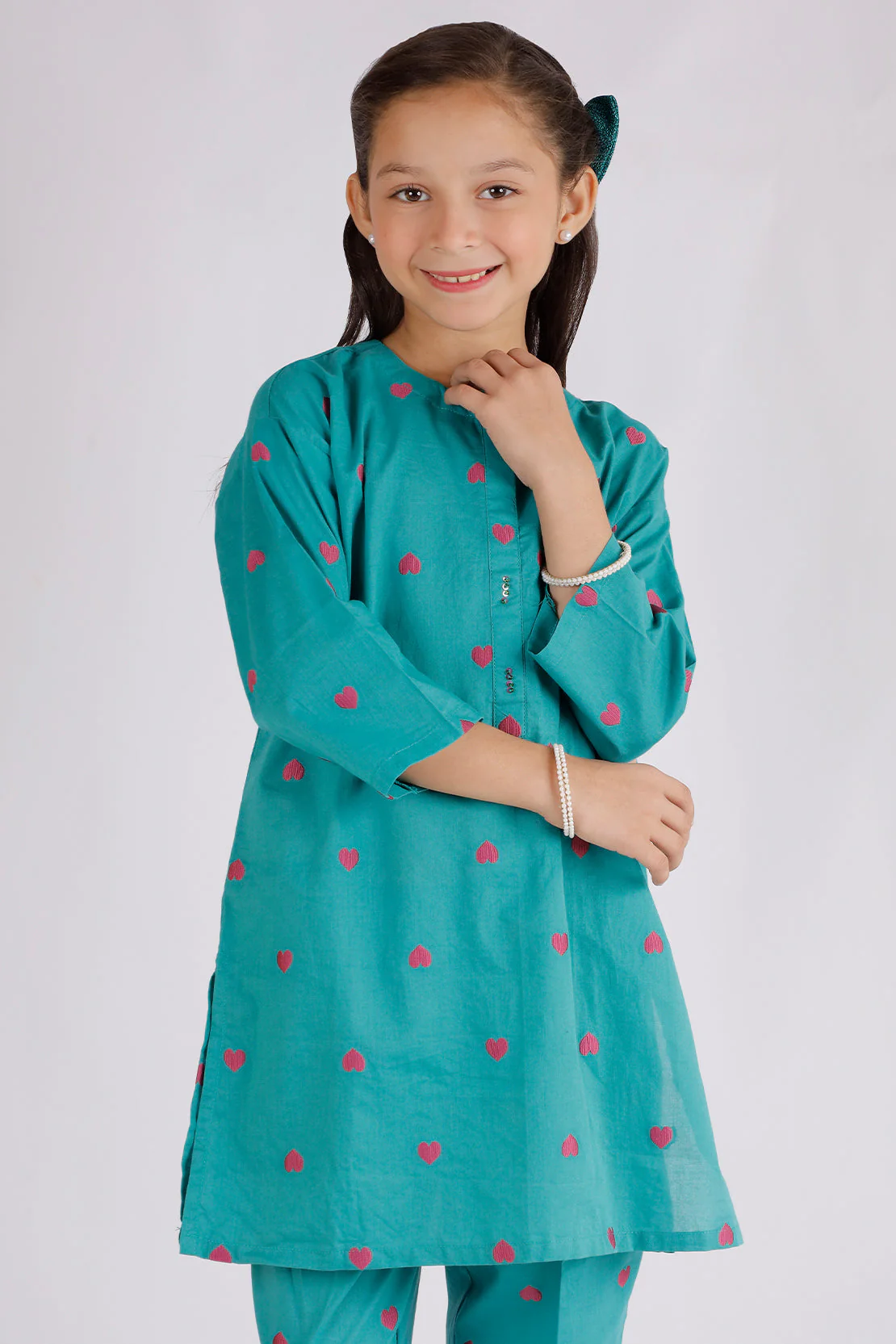 Stitched Cotton Jacquard Shirt/trouser For Kids - Image 2