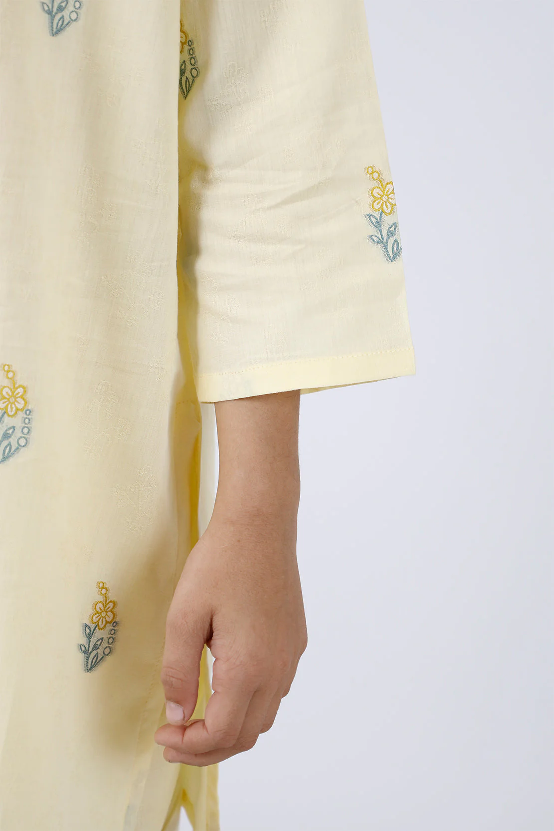 Stitched Cotton Jacquard Shirt/Trouser For Kids - Image 7