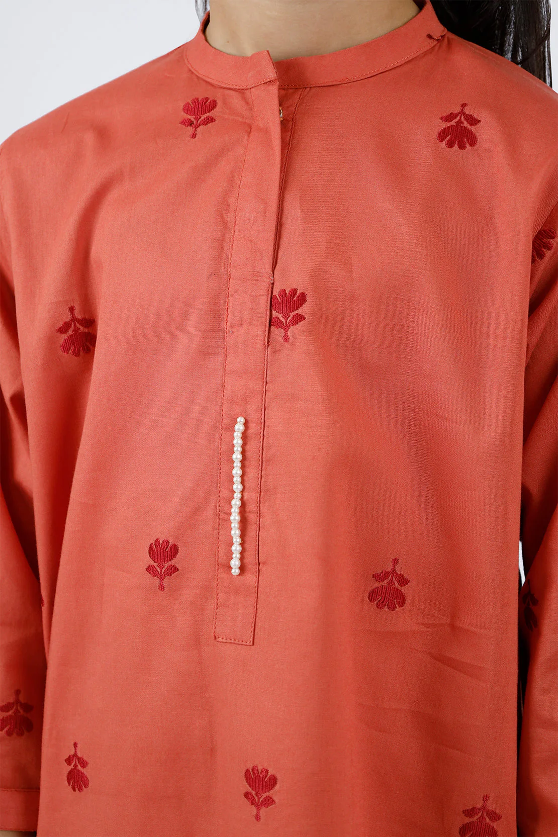 Stitched Cotton Jacquard Shirt/trouser For Kids - Image 5