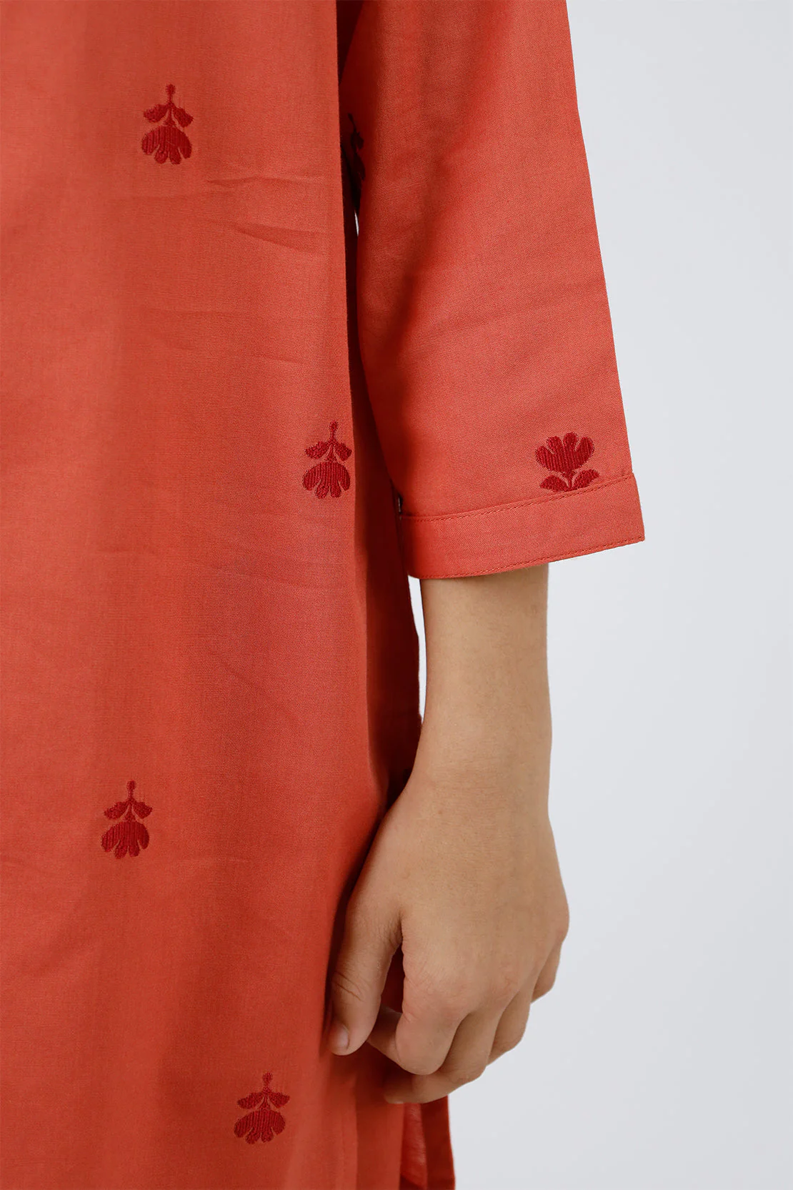 Stitched Cotton Jacquard Shirt/trouser For Kids - Image 6