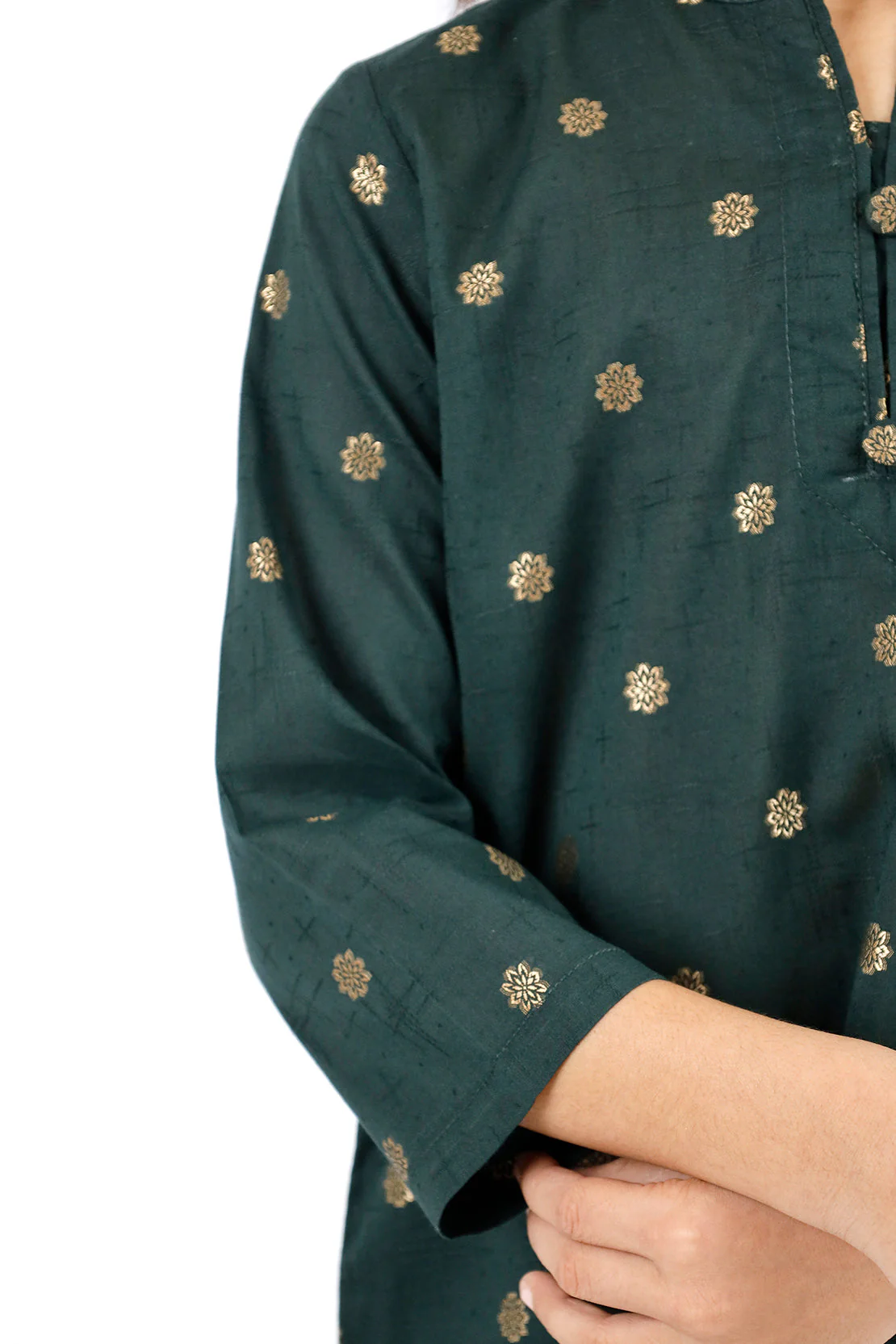Stitched Cotton Jacquard Shirt/trouser For Kids - Image 5