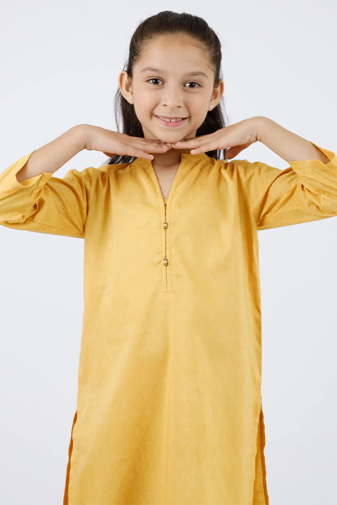 Stitched Cotton Jacquard Shirt/trouser For Kids - Image 4