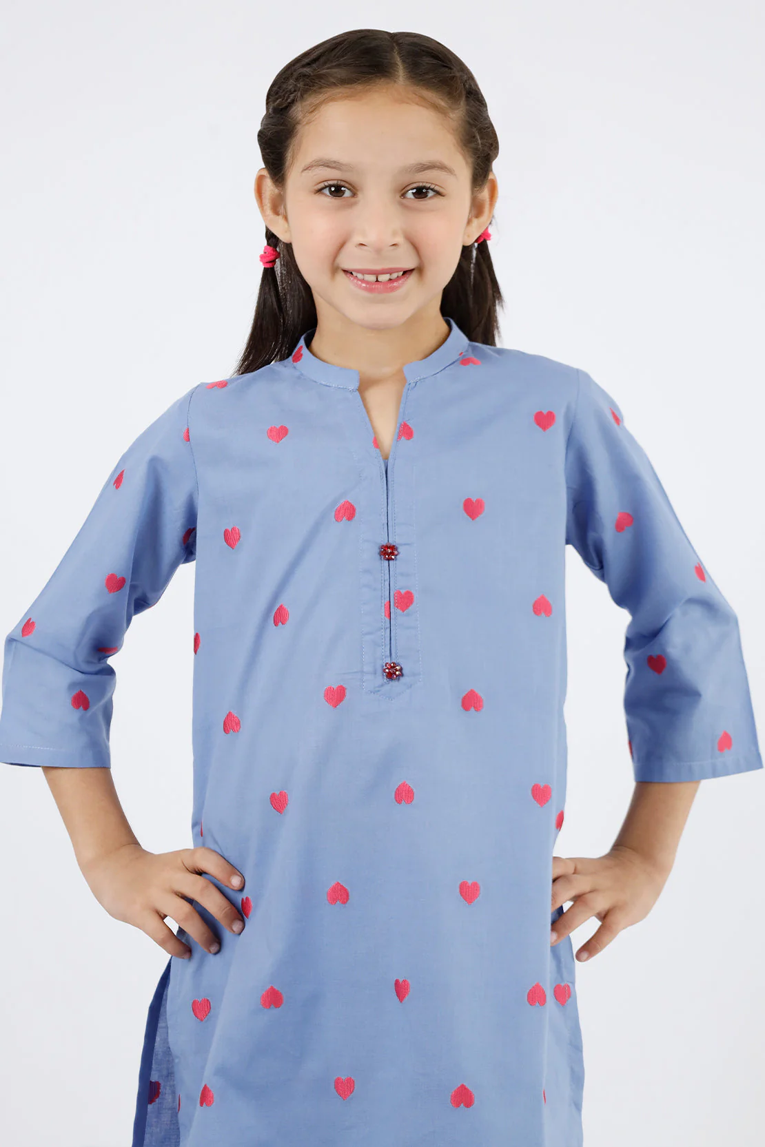 Stitched Cotton Jacquard Shirt/trouser For Kids - Image 3