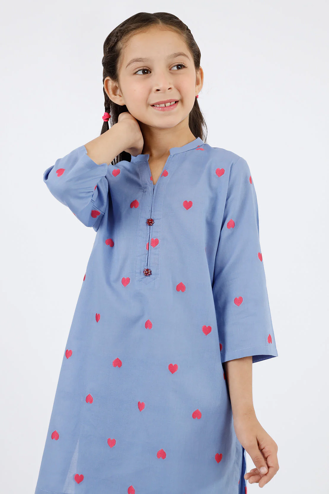 Stitched Cotton Jacquard Shirt/trouser For Kids - Image 5